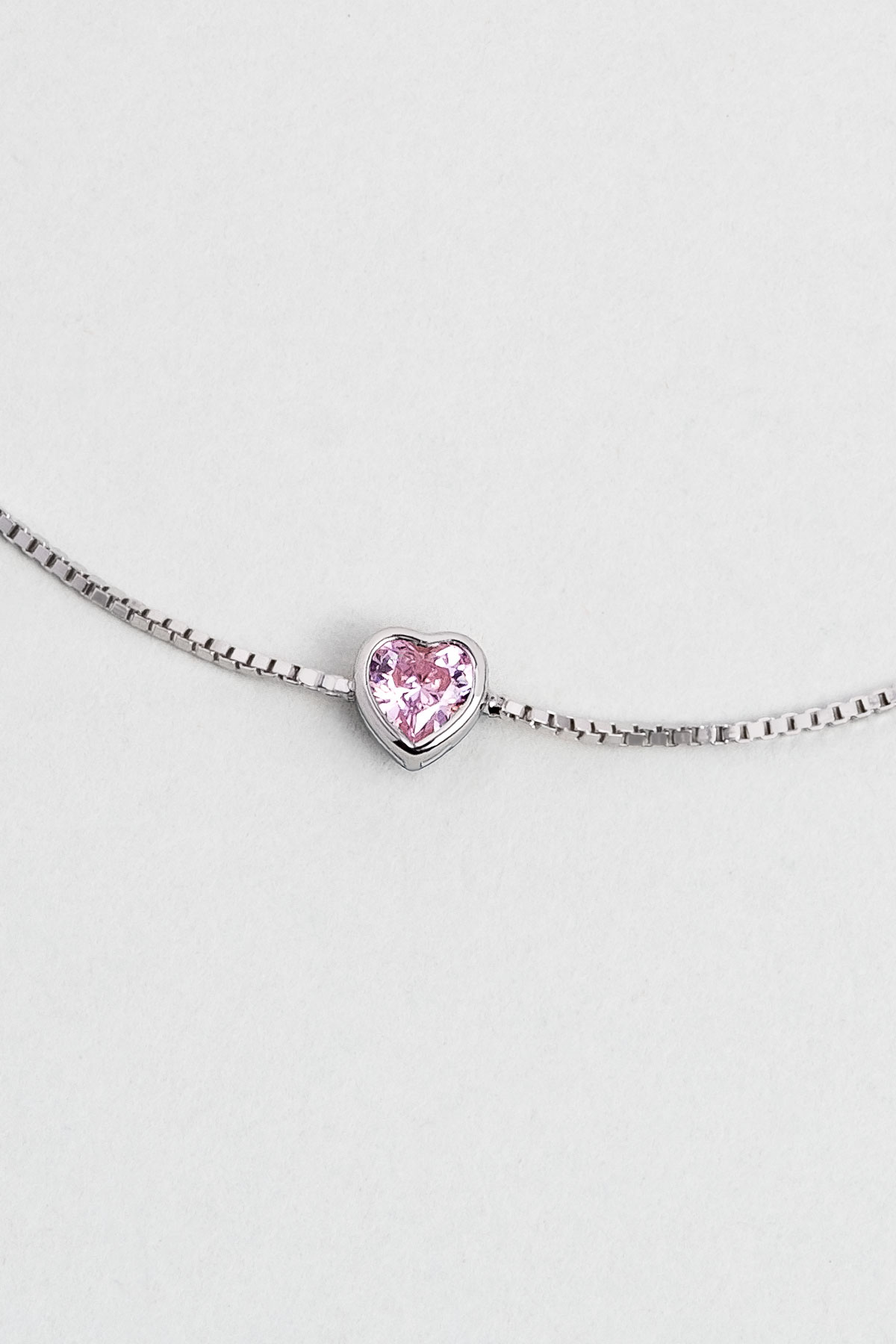Resim Romantik Aşk 18 Ayar Beyaz Altın Kaplama 19 Cm Gümüş Kalp Bileklik
