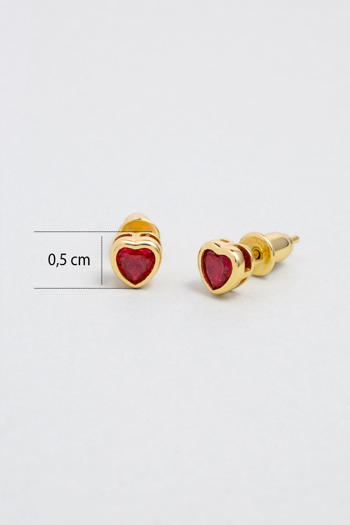 Resim Romantik Aşk 18 Ayar Sarı Altın Kaplama Gümüş Kalp Küpe

