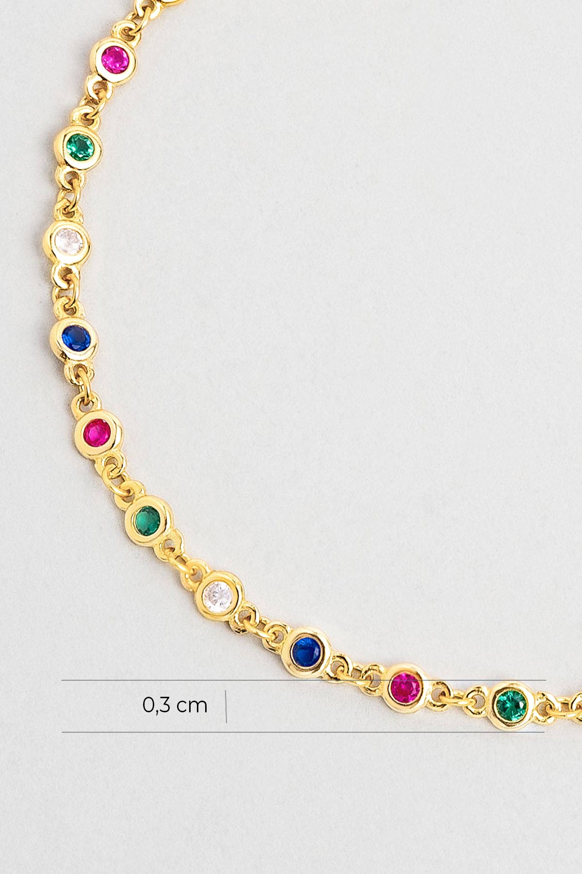 Resim Lavinya 18 Ayar Sarı Altın Kaplama 19 Cm Gümüş Bileklik