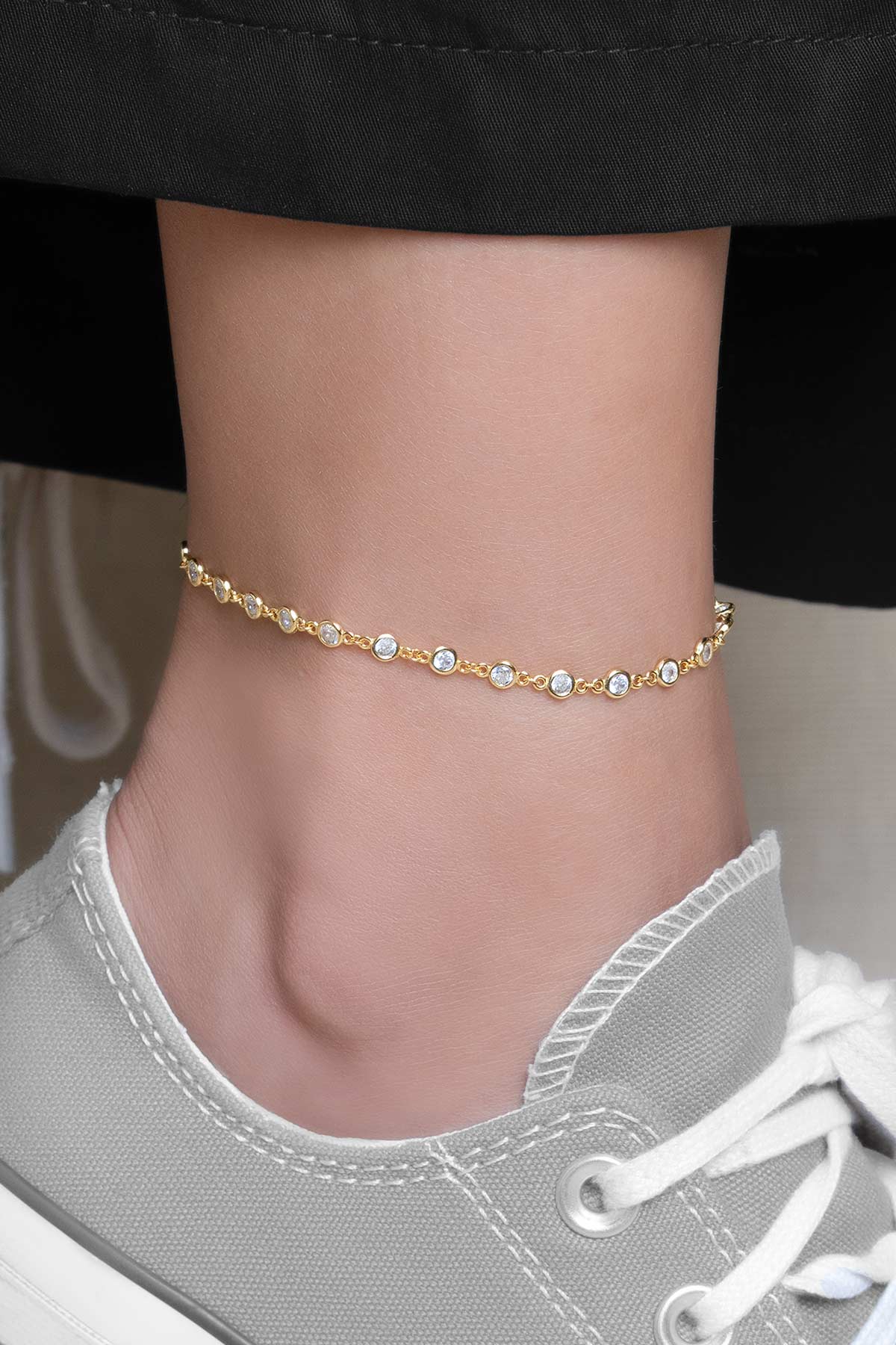 Resim Rosalinda 18 Ayar Sarı Altın Kaplama 25 Cm Gümüş Hal Hal