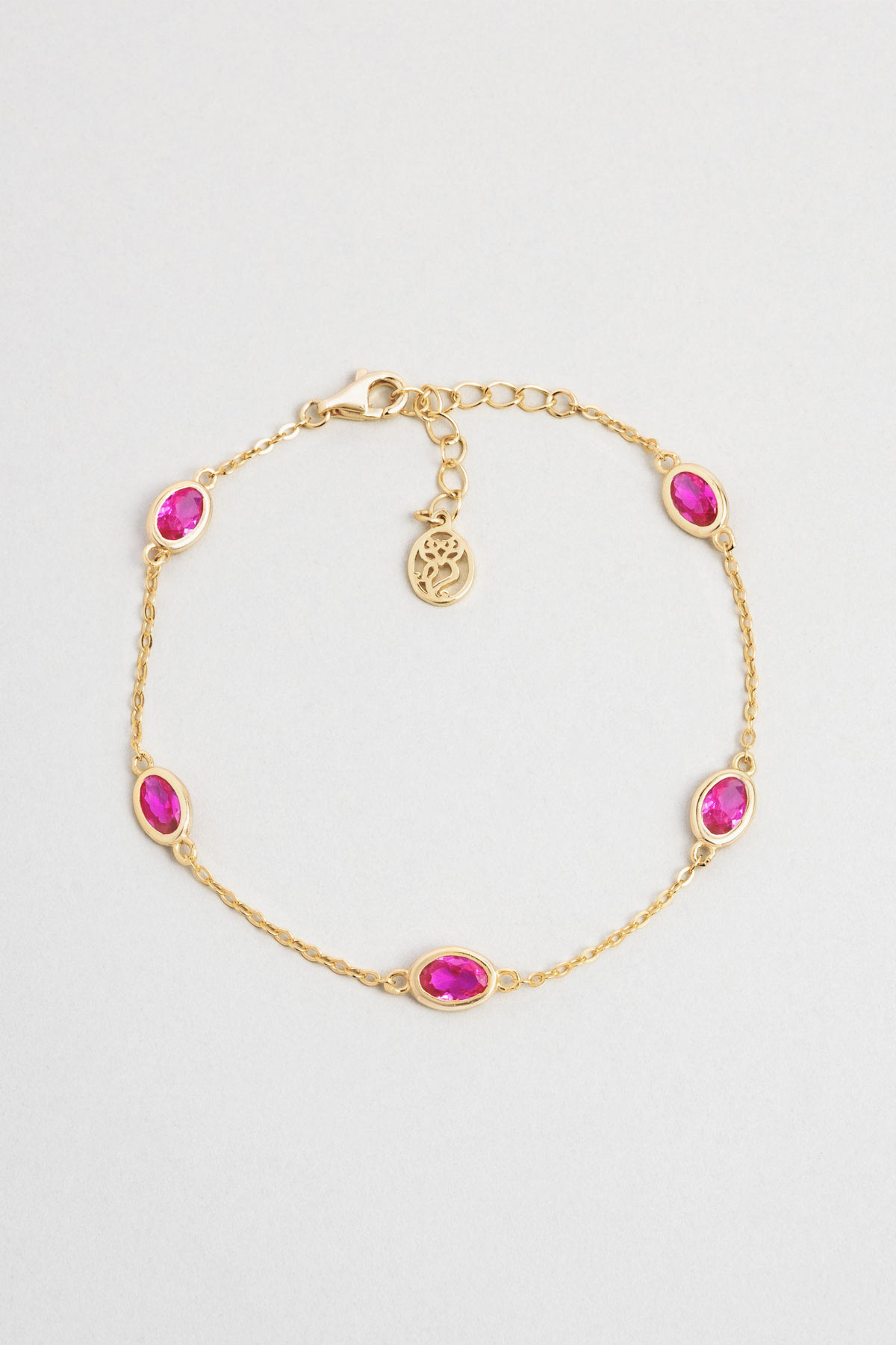 Resim Pembe Rüya 18 Ayar Sarı Altın Kaplama 19 Cm Gümüş Minimal Bileklik