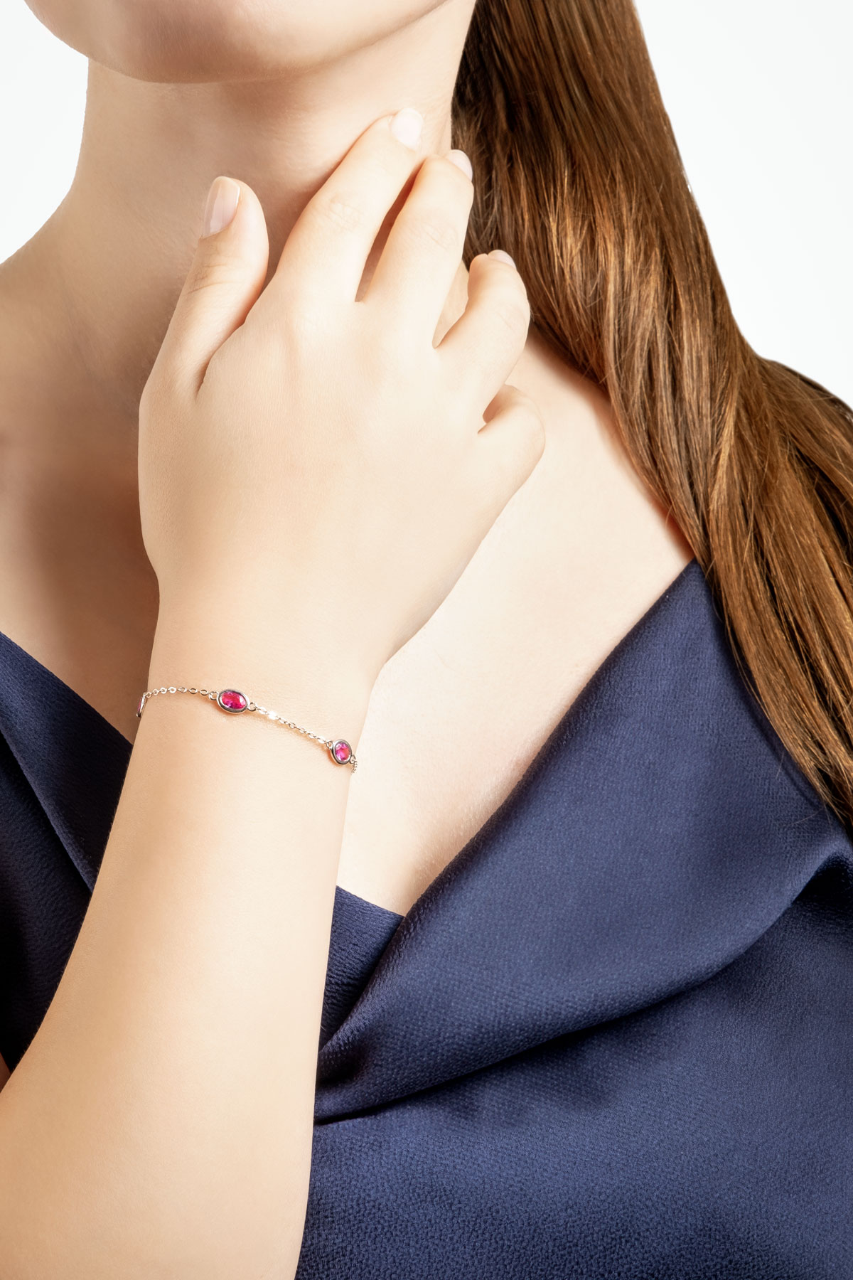 Resim Pembe Rüya 18 Ayar Sarı Altın Kaplama 19 Cm Gümüş Minimal Bileklik