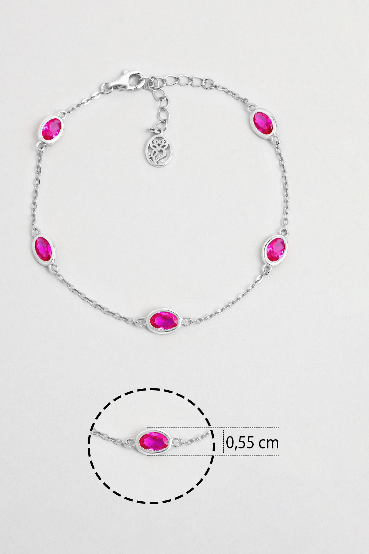 Resim Pembe Rüya 18 Ayar Sarı Altın Kaplama 19 Cm Gümüş Minimal Bileklik