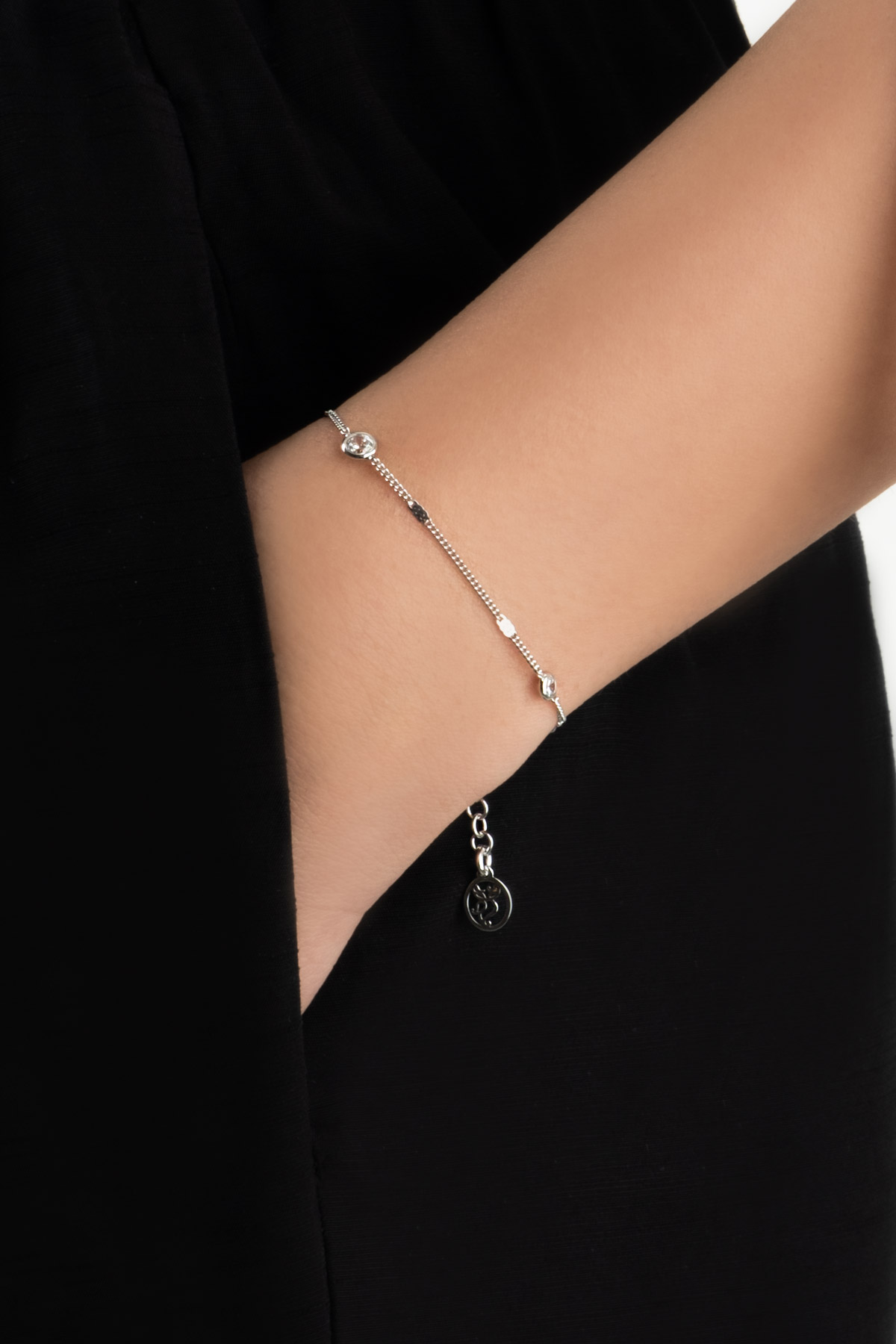 İtalyan Tasarım 18 Ayar Beyaz Altın Kaplama 19 Cm Gümüş Bileklik
 5174199999_1