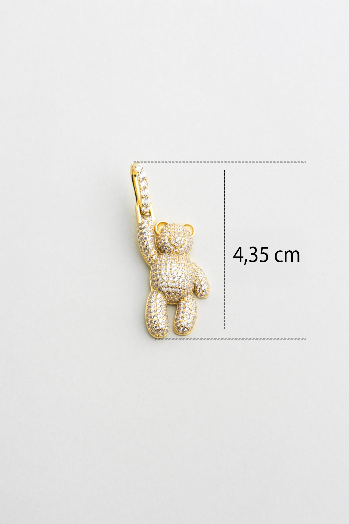 Resim Tiny Bear 18 Ayar Sarı Altın Kaplama Gümüş Charm