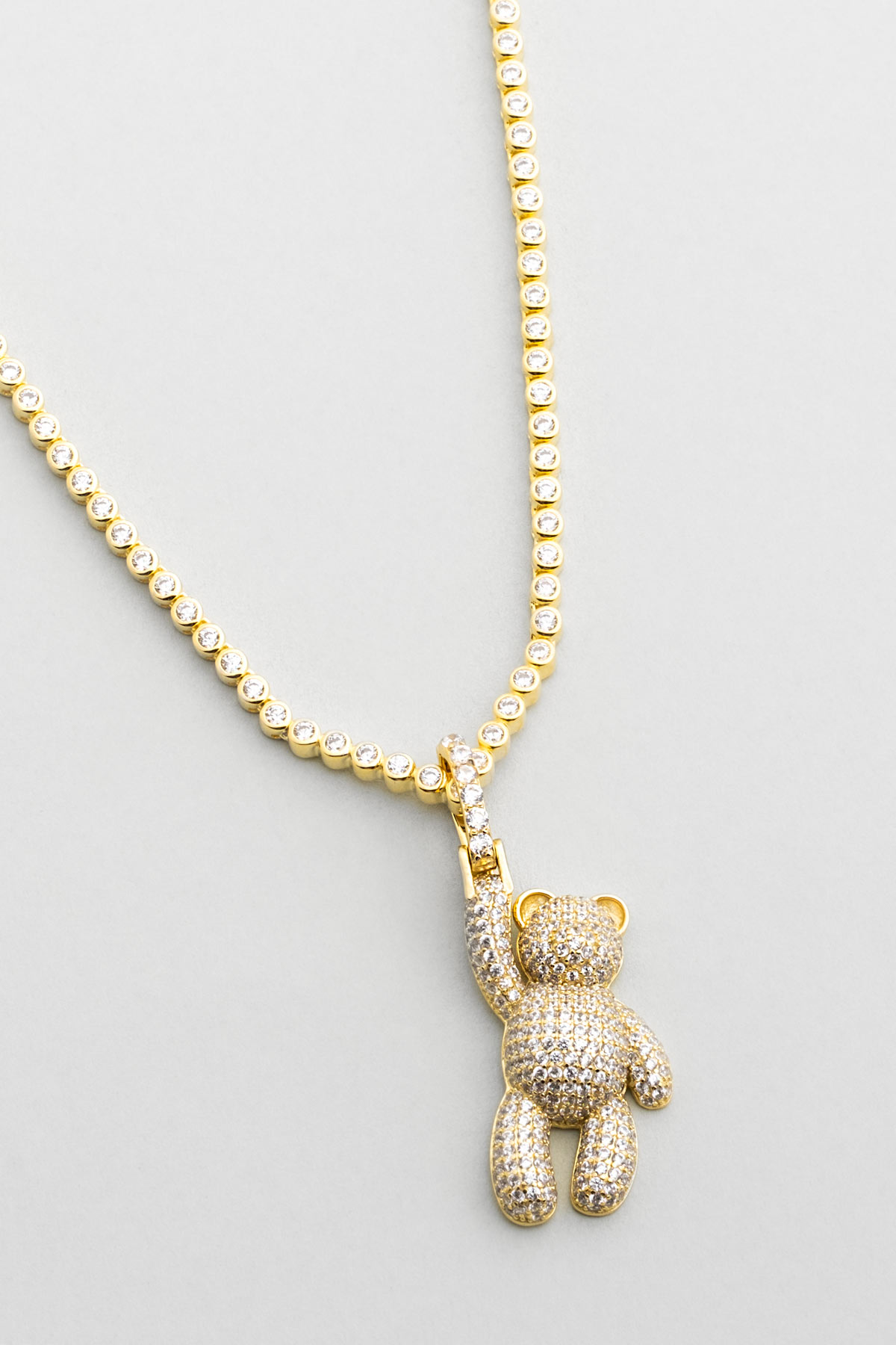 Resim Tiny Bear 18 Ayar Sarı Altın Kaplama Gümüş Charm