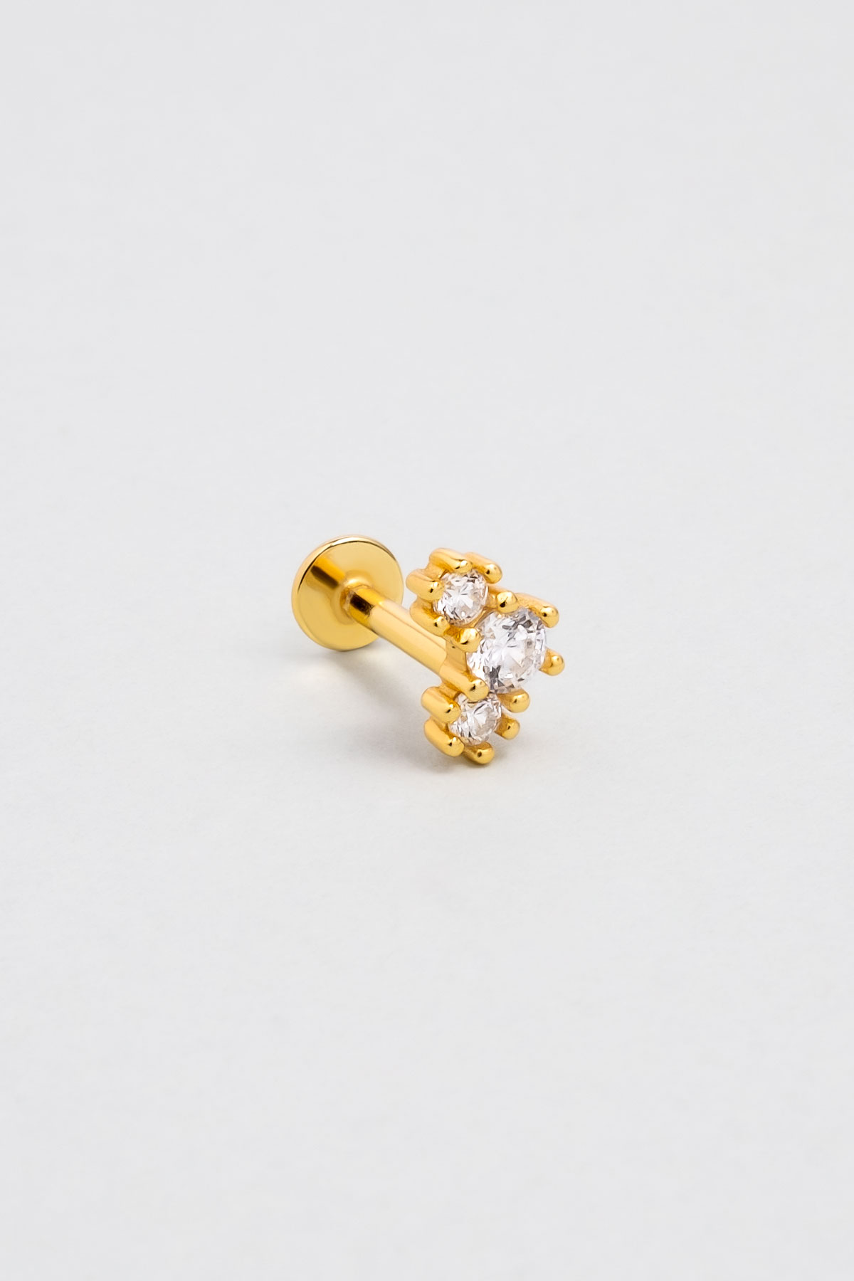 Resim Yıldız Dizilimi 18 Ayar Sarı Altın Kaplama Gümüş Tragus-Helix Piercing