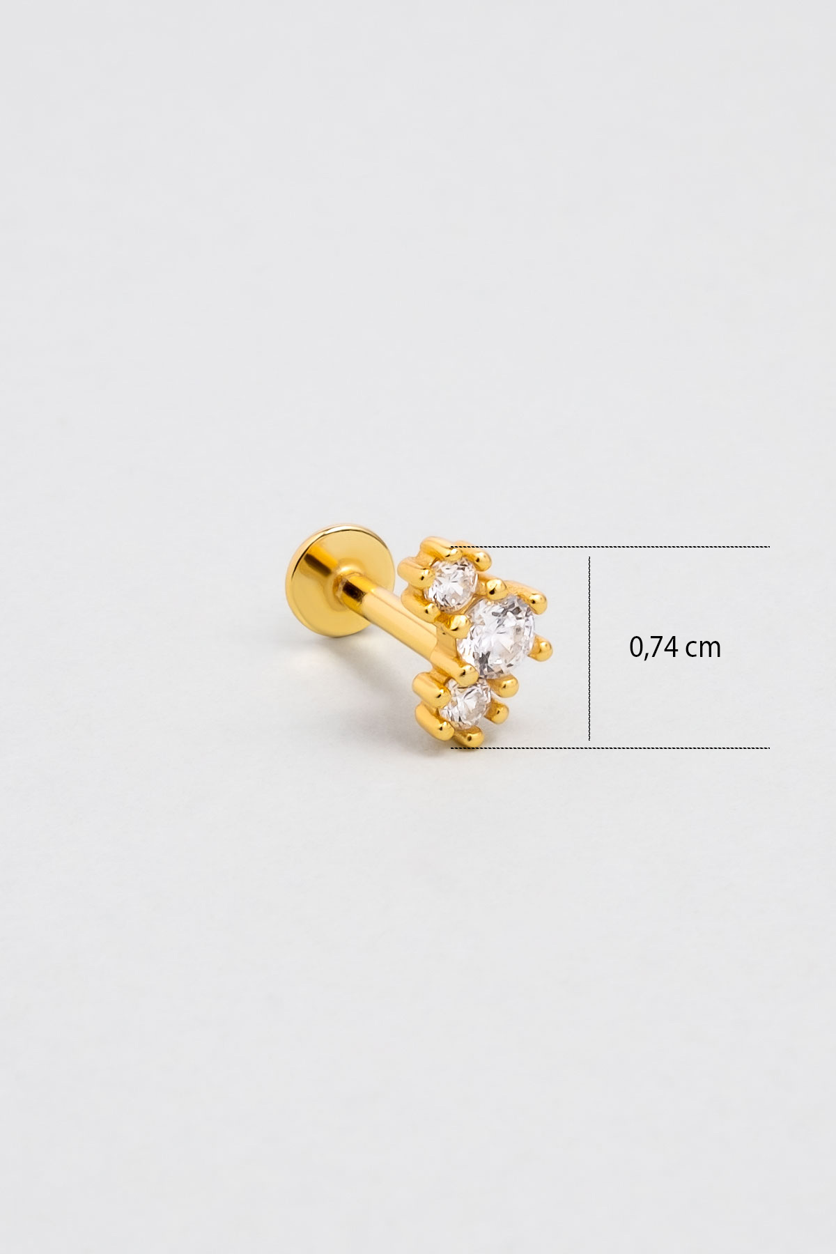 Resim Yıldız Dizilimi 18 Ayar Sarı Altın Kaplama Gümüş Tragus-Helix Piercing
