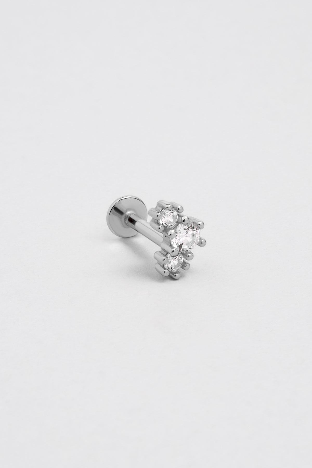Resim Yıldız Dizilimi 18 Ayar Beyaz Altın Kaplama Gümüş Tragus-Helix Piercing