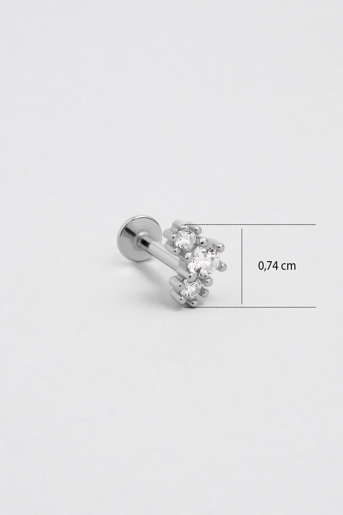 Resim Yıldız Dizilimi 18 Ayar Beyaz Altın Kaplama Gümüş Tragus-Helix Piercing