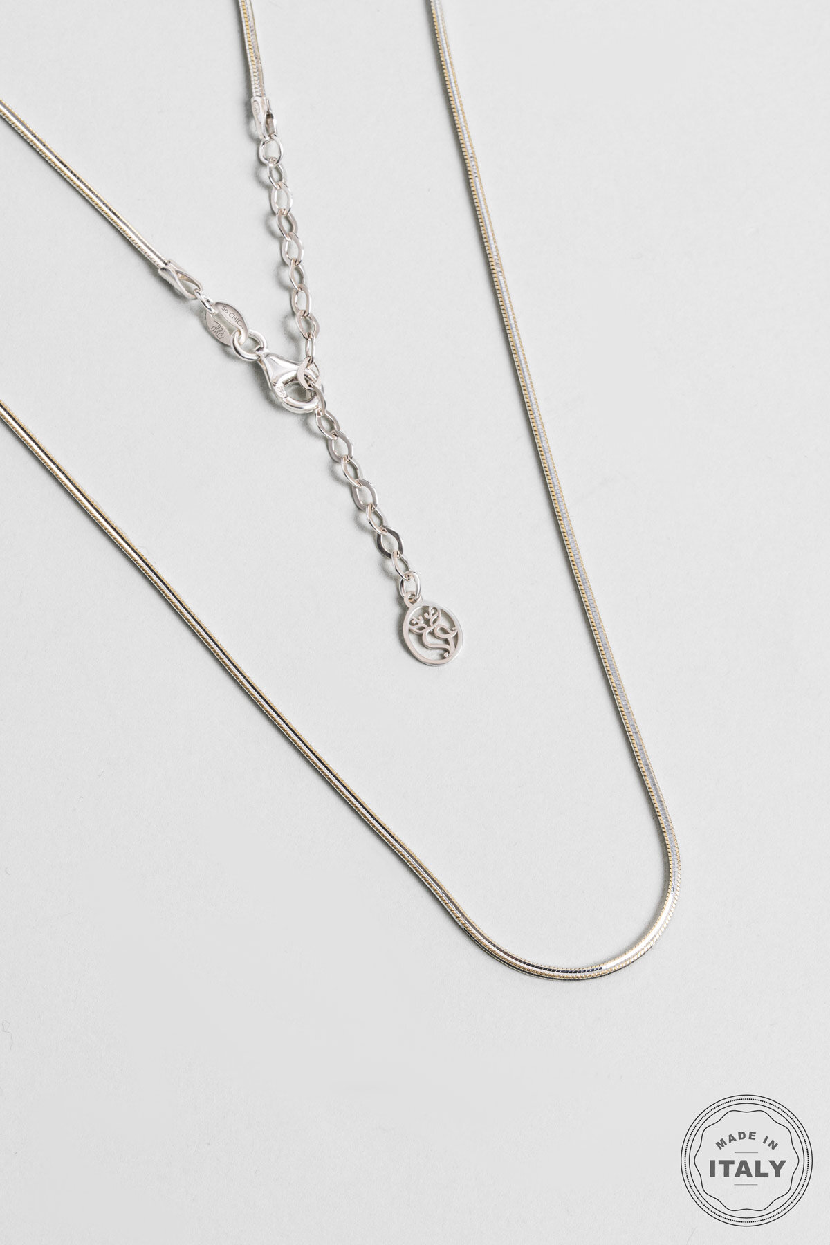 Kontrast İtalyan 18 Ayar Sarı Ve Beyaz Altın Kaplama 45 Cm Gümüş Zincir Kolye