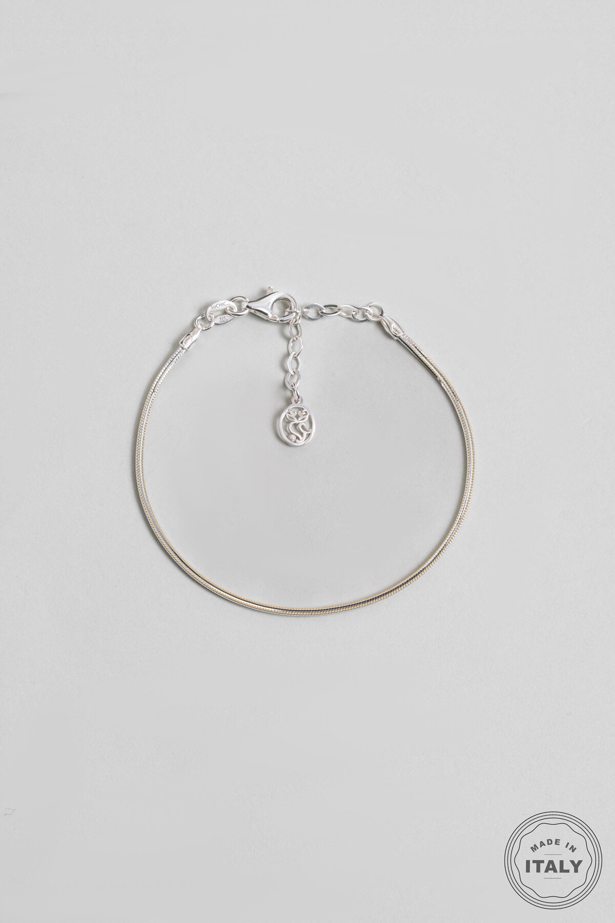 Kontrast İtalyan 18 Ayar Sarı Ve Beyaz Altın Kaplama 19 Cm Gümüş Zincir Bileklik