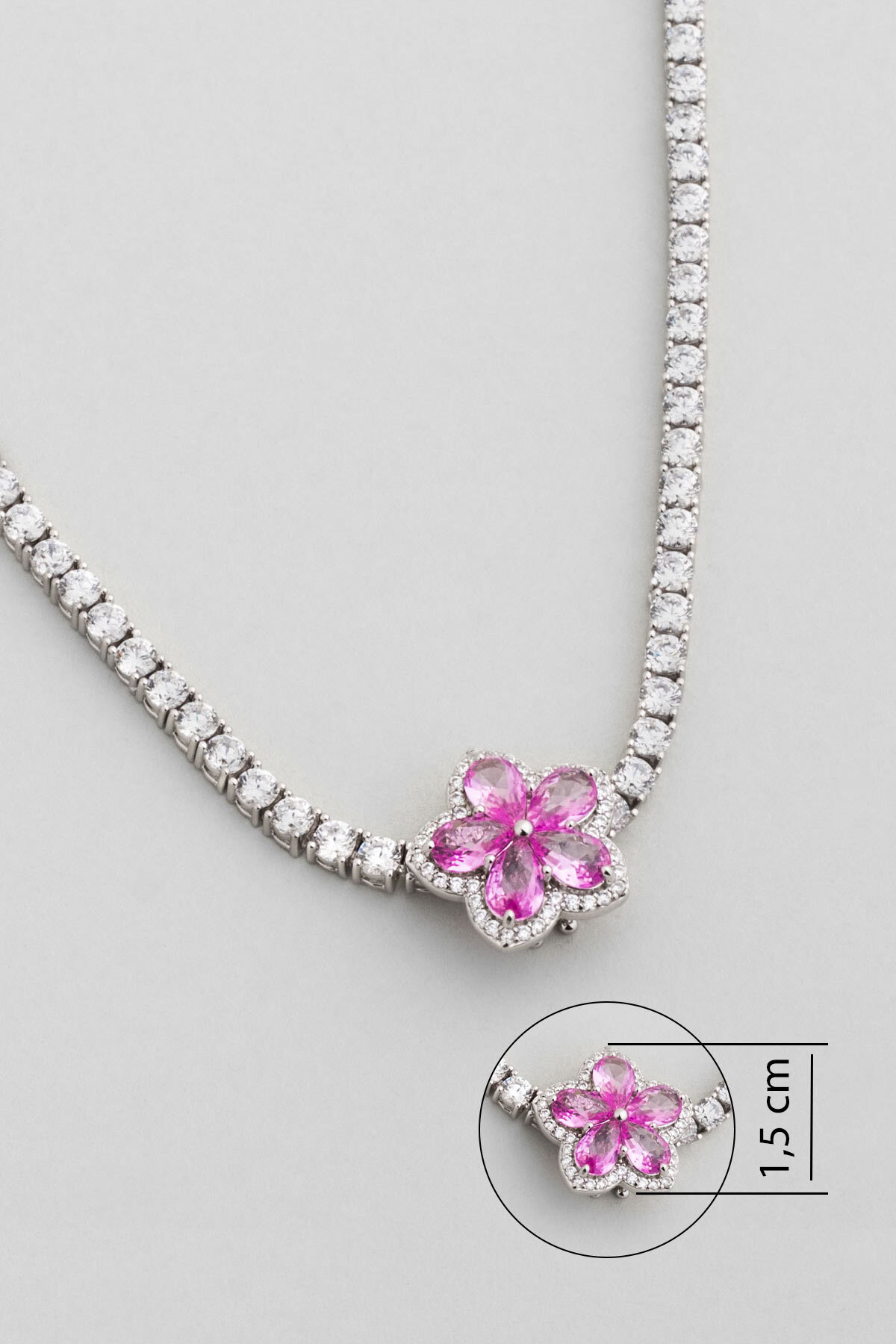 Sarı Rüzgar Çiçeği 18 Ayar Beyaz Altın Kaplama Gümüş Charm