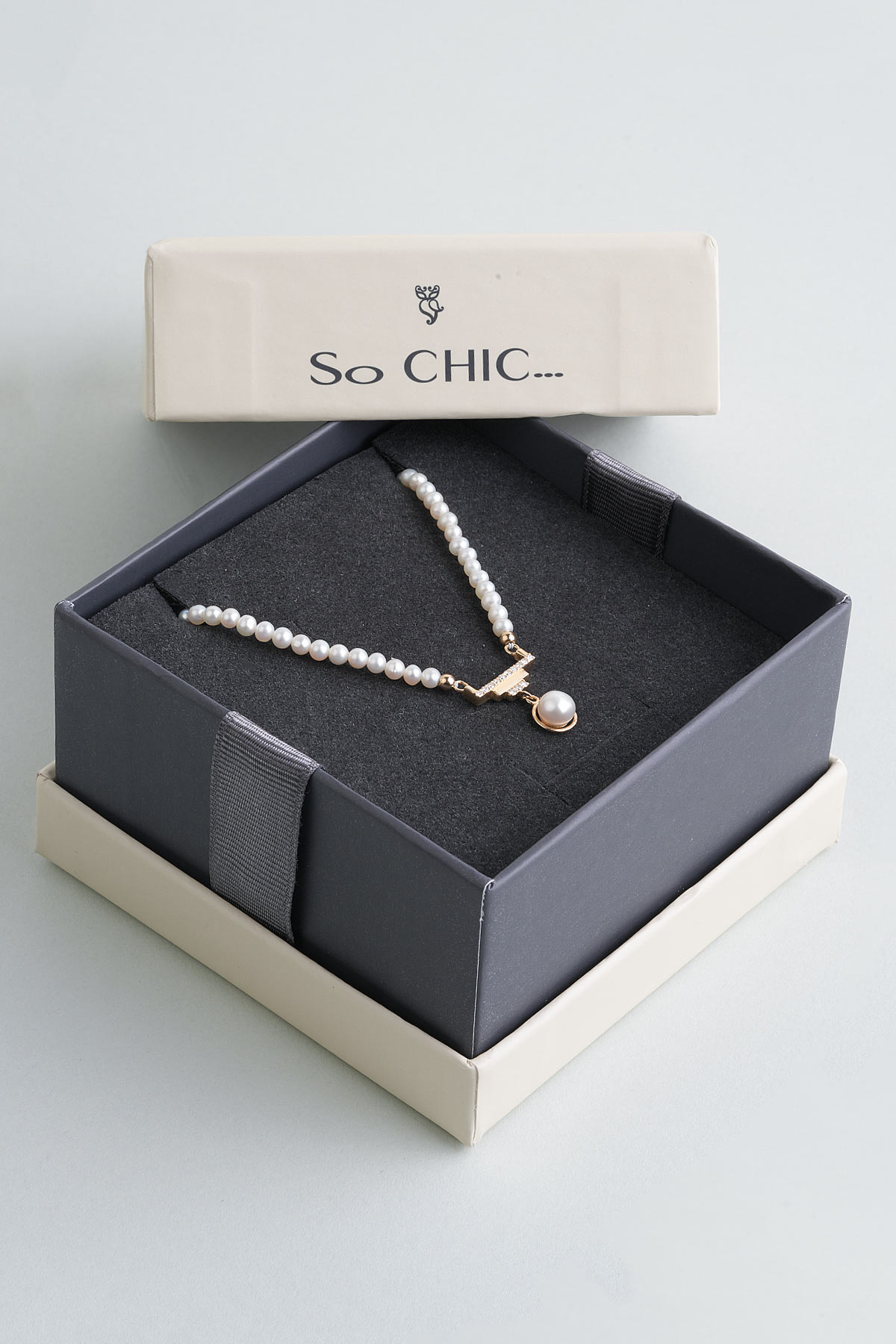 Diamond Collection 14 K Sarı Altın 0,09 Karat Pırlanta Doğal İnci Kolye DW04230123644_6