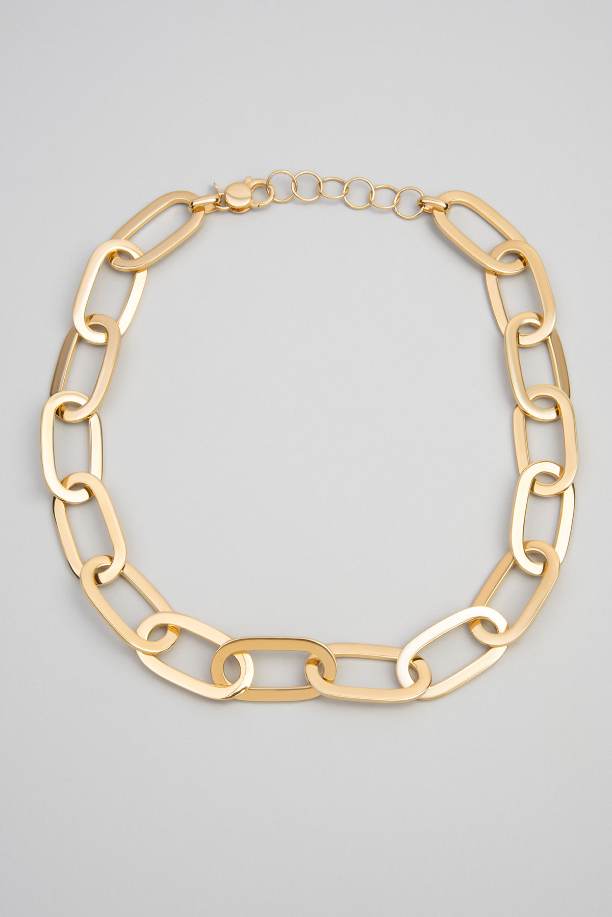 Hollow Elegance Design 18 Karat Gold Plated 50 Cm Silver Chain Necklace