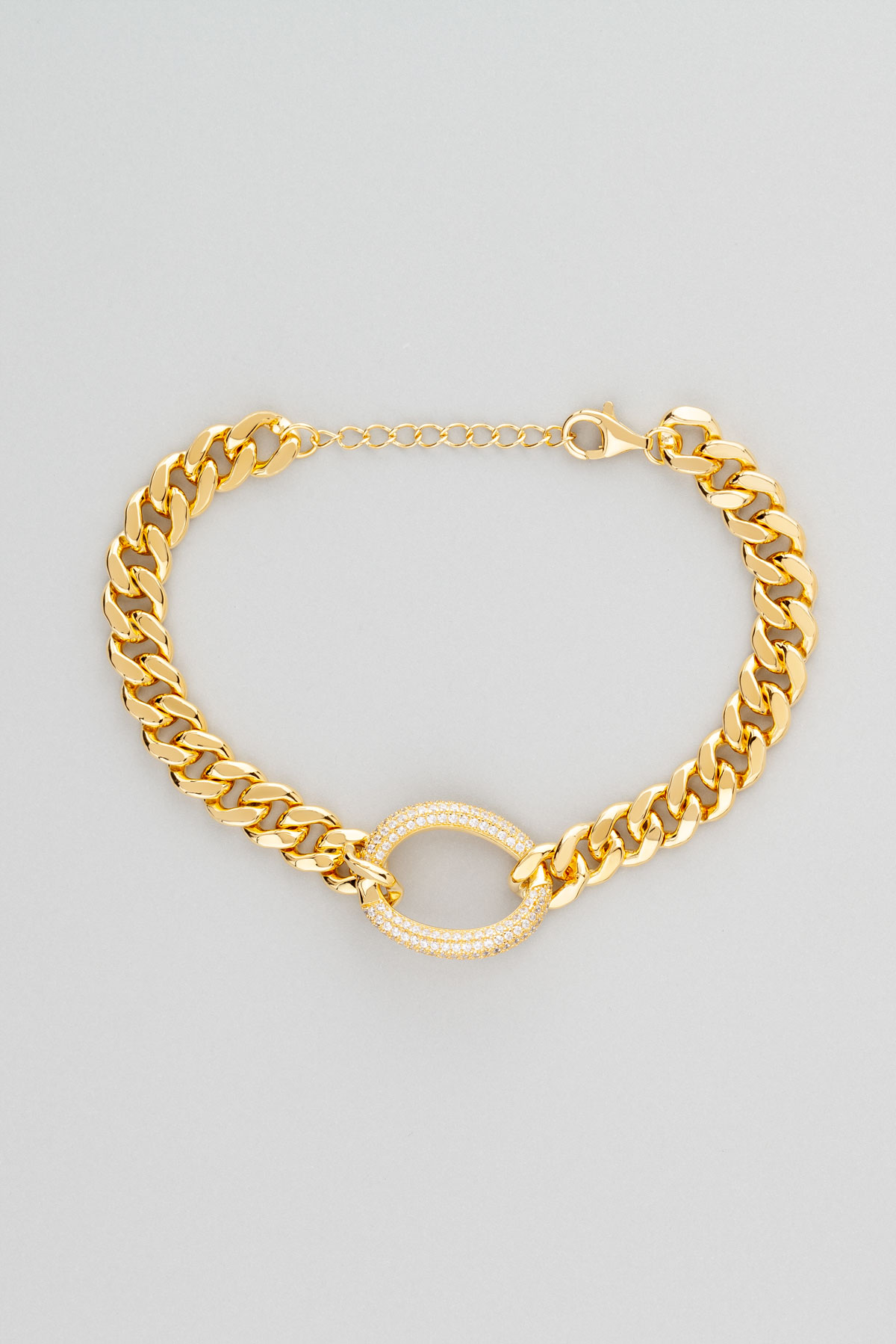 Hollow Modern Design 18 Karat Gold Plated Silver Bracelet