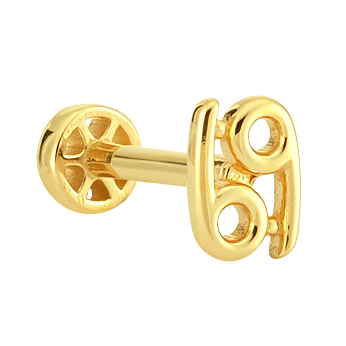 14 Ayar Sarı Altın Yengeç Burcu Tragus Piercing M002114499