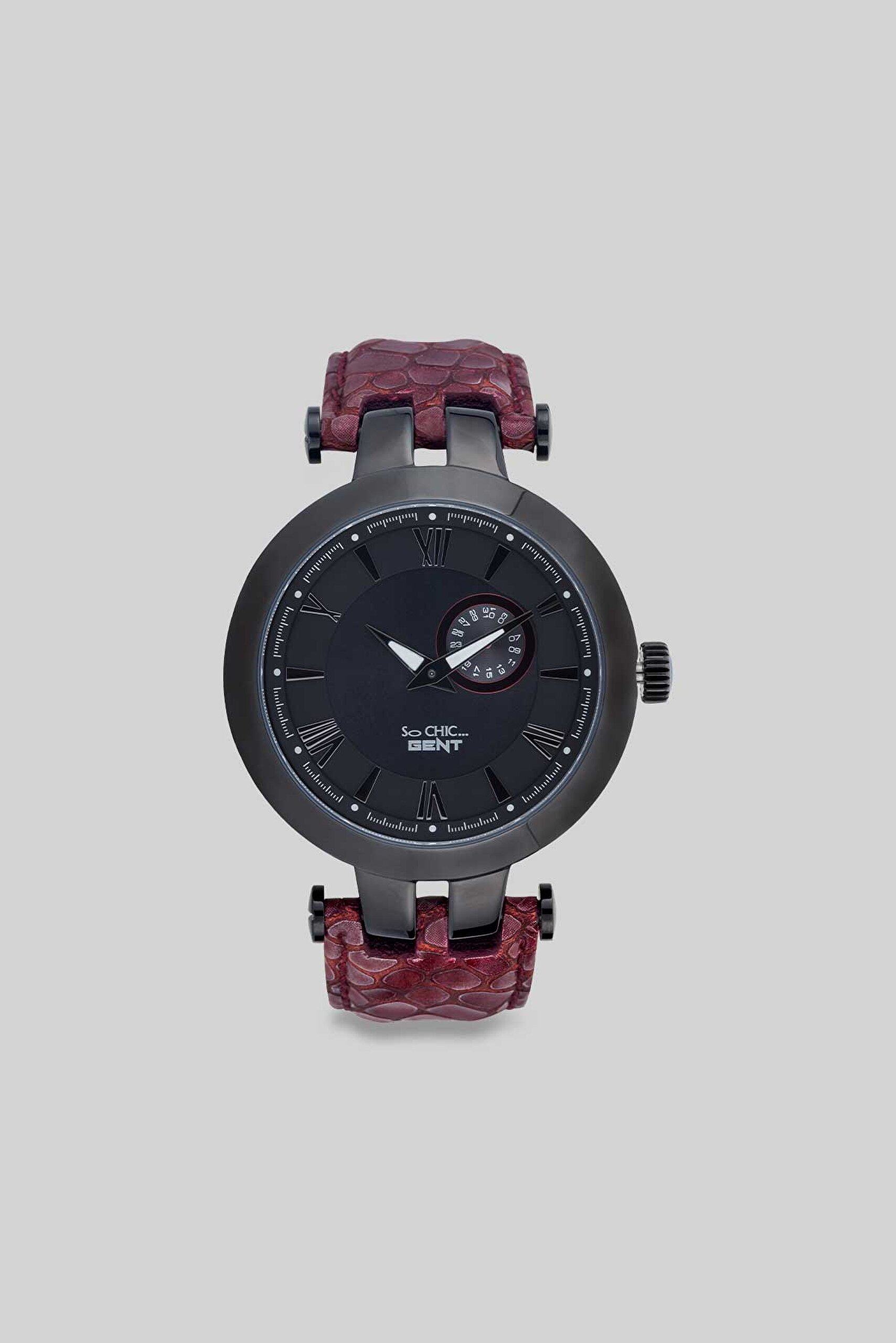 So CHIC GENT 46 mm Siyah Çelik Kasa Erkek Kol Saati