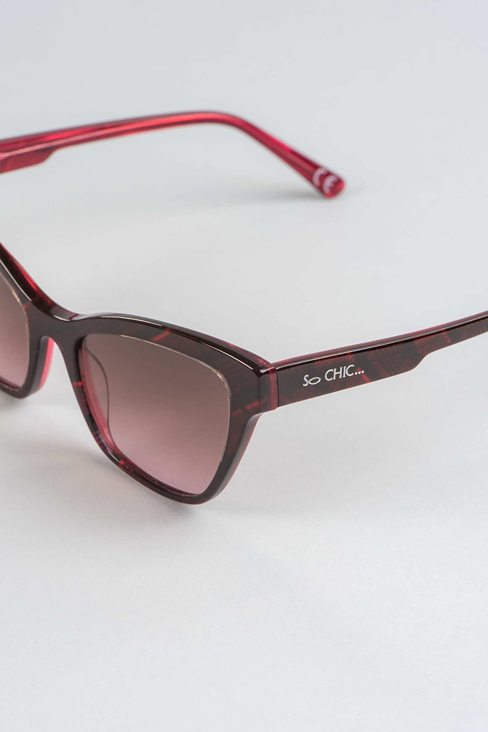⁠ Bordo Camlı  Cat Eye Güneş Gözlüğü_2}