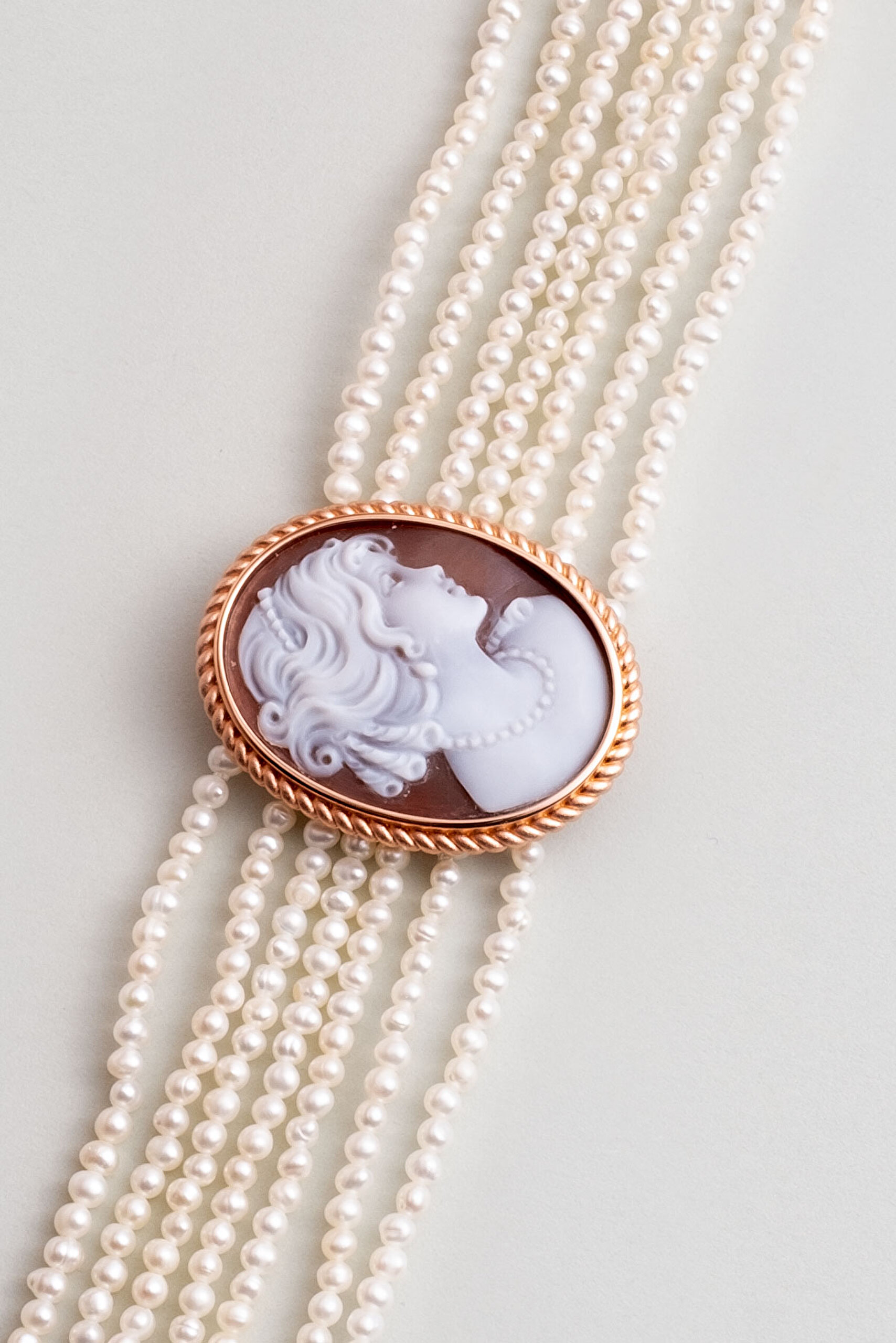 ⁠ Cameo Italiano 18 Ayar Rose Altın Kaplama 20 Cm Gümüş Bileklik_1}