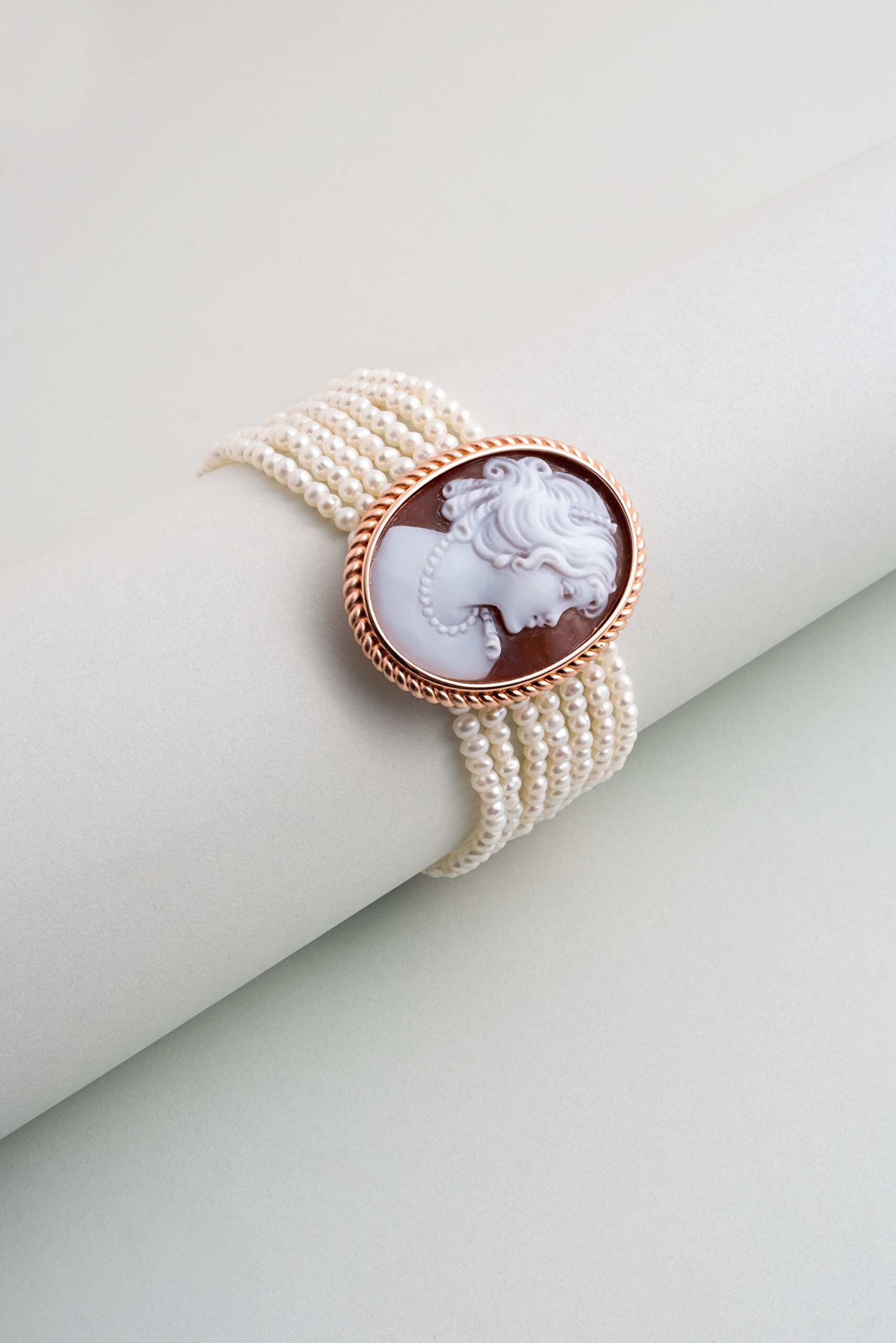 ⁠ Cameo Italiano 18 Ayar Rose Altın Kaplama 20 Cm Gümüş Bileklik_2}