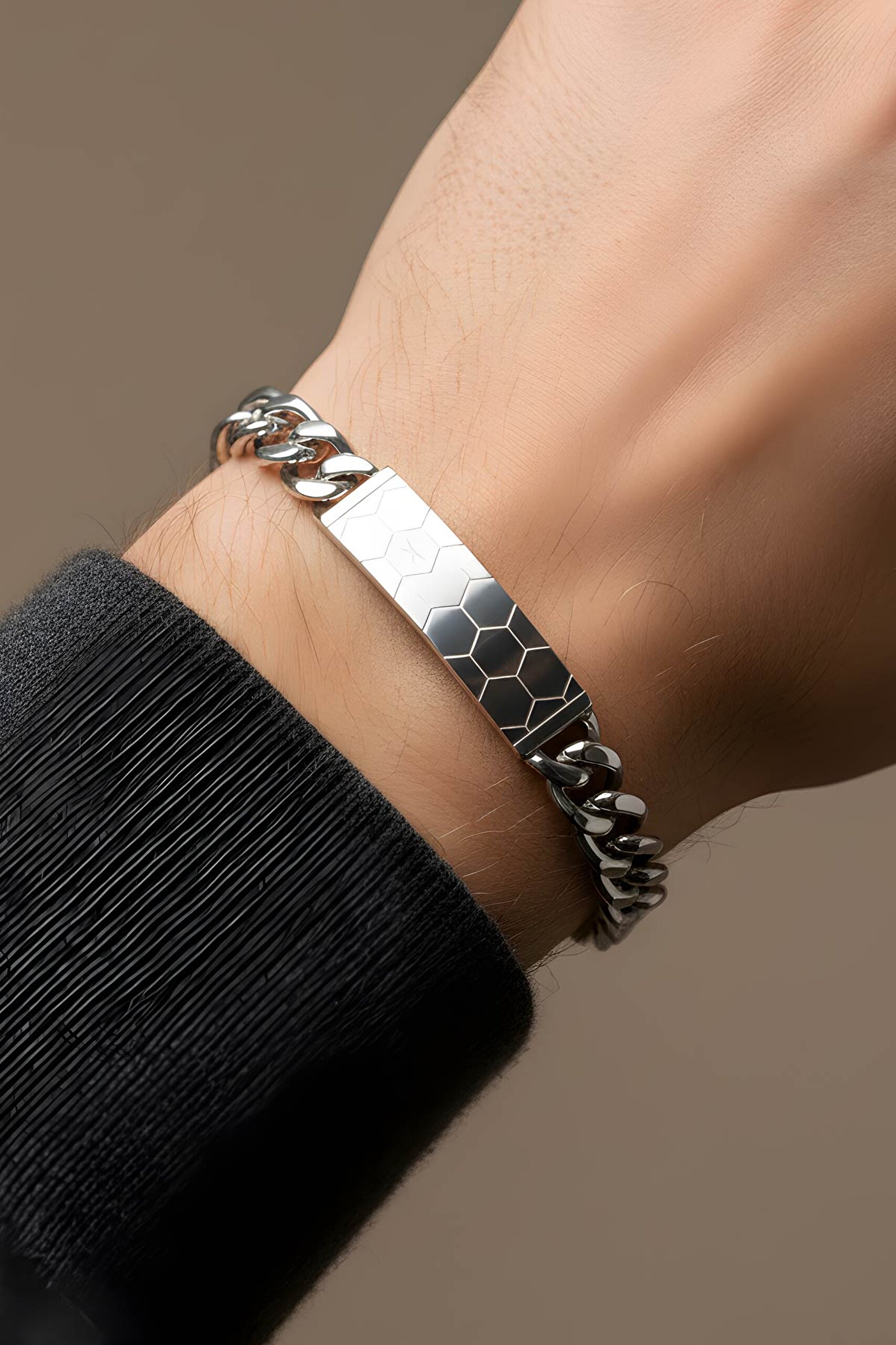 ⁠ Argon 20 Cm Çelik Erkek Bileklik_1}