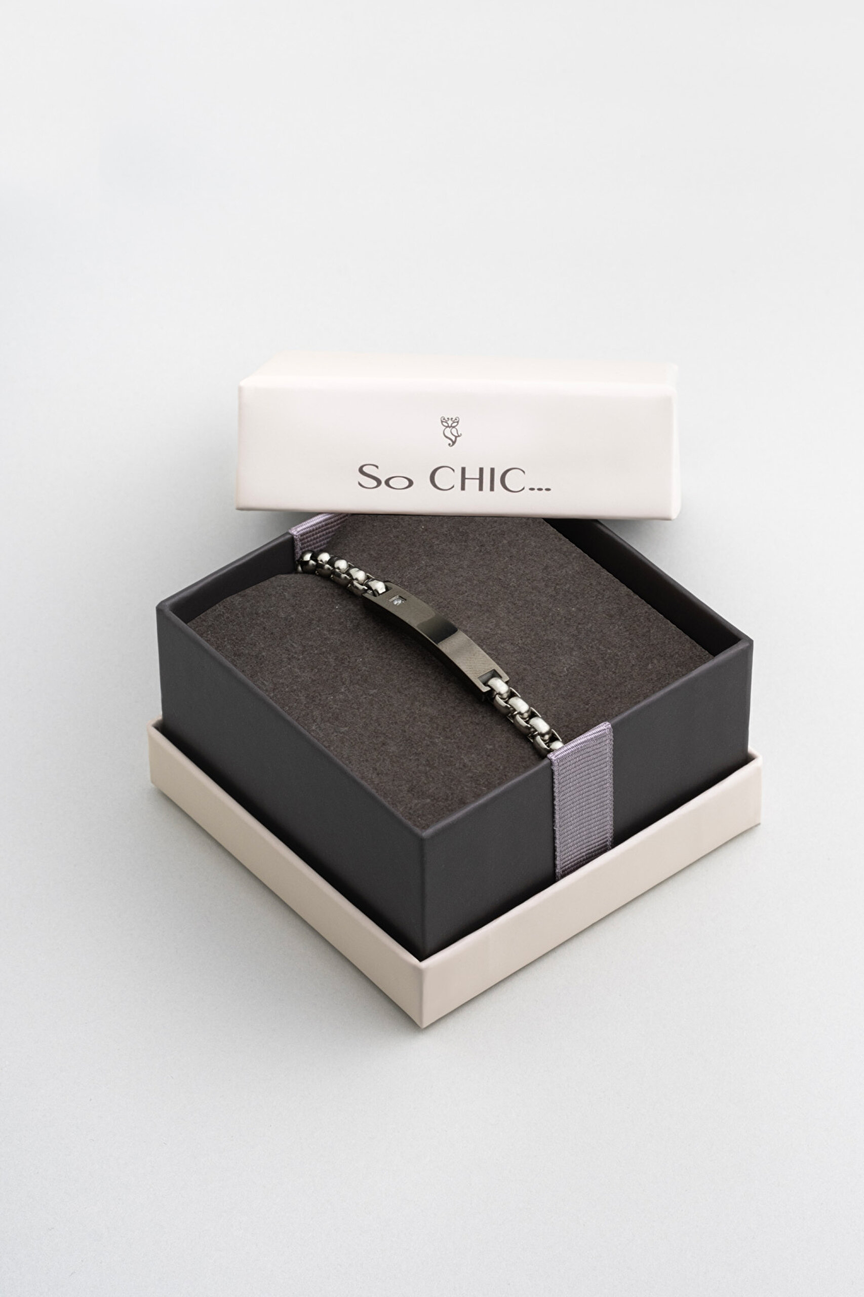 ⁠ Çelik Zincir Erkek Bileklik_4}