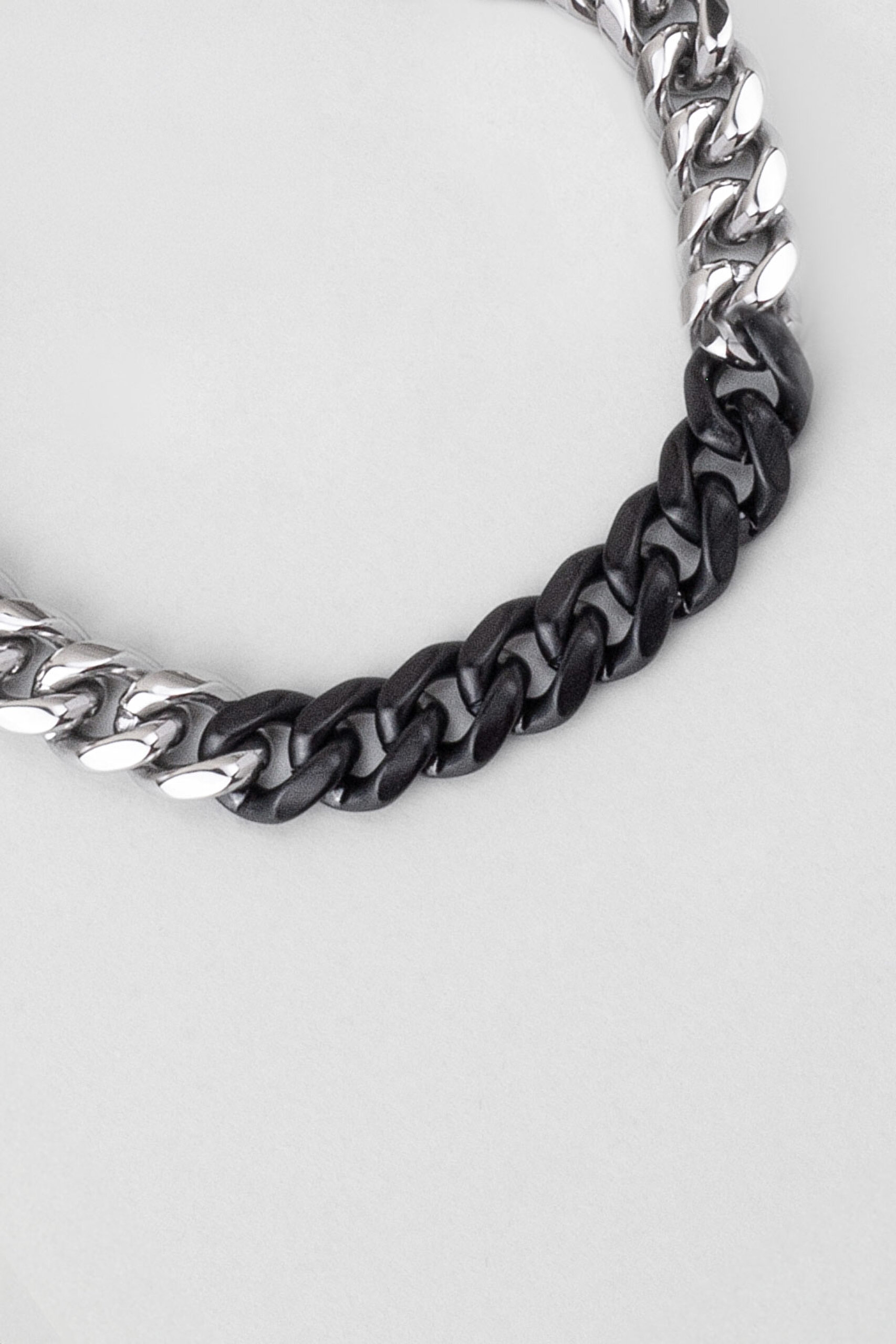 ⁠ Çift Renkli Çelik Zincir Erkek Bileklik_4}