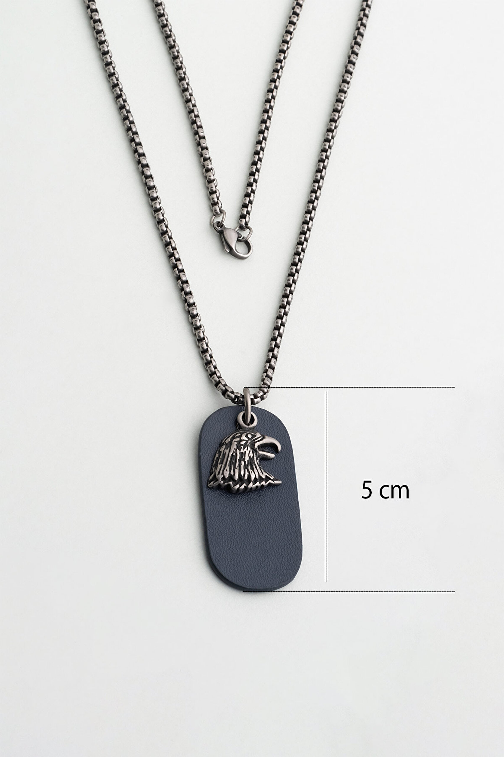 ⁠ Kartal Figürlü 67 Cm Çelik Erkek Kolye_2}