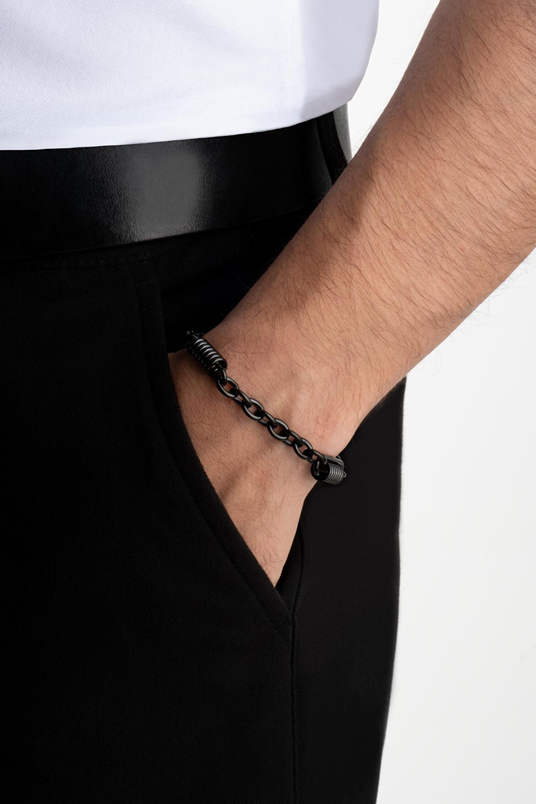 ⁠ Modern Stil Çelik Erkek Bileklik_2}
