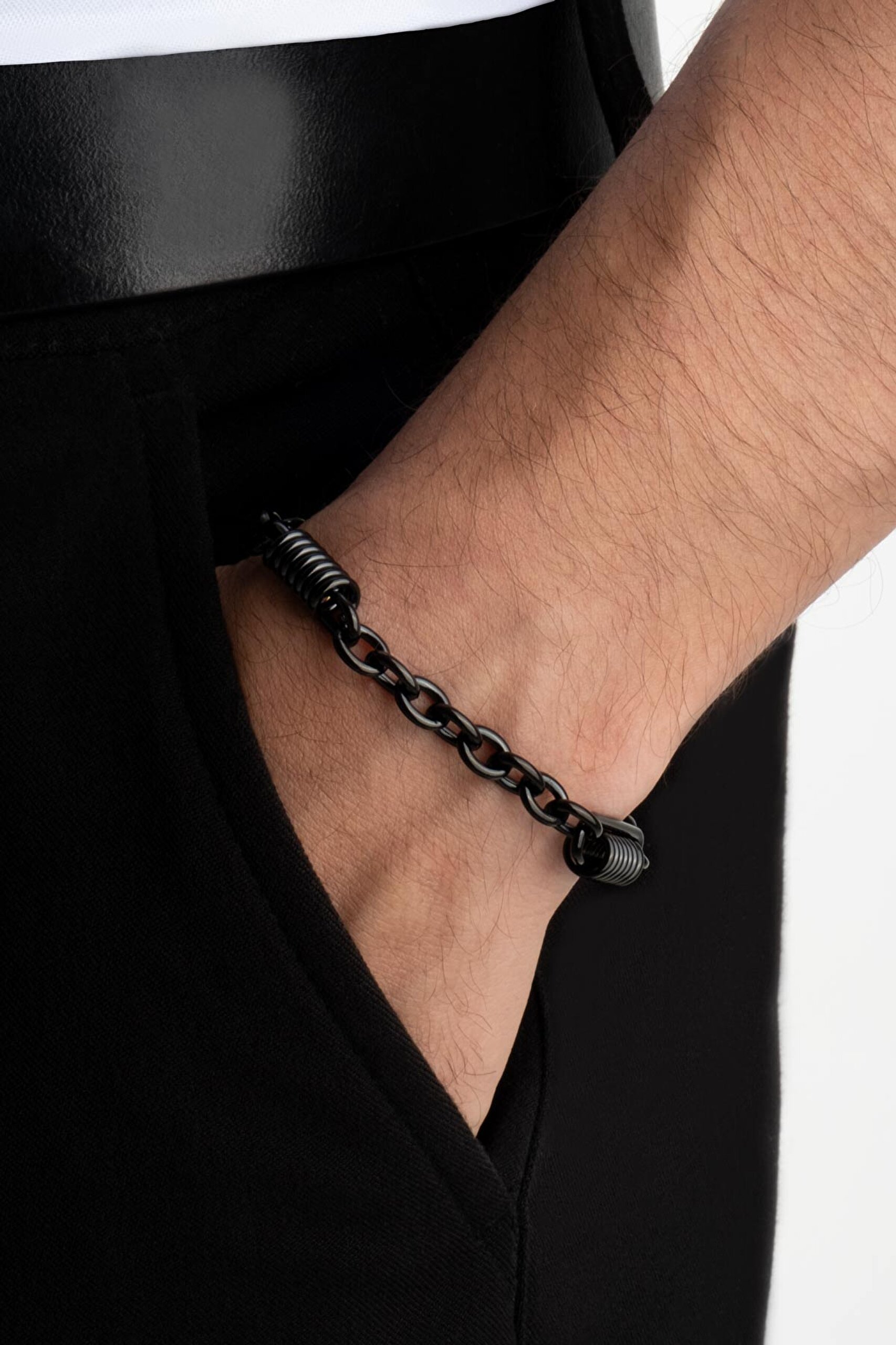 ⁠ Modern Stil Çelik Erkek Bileklik_3}