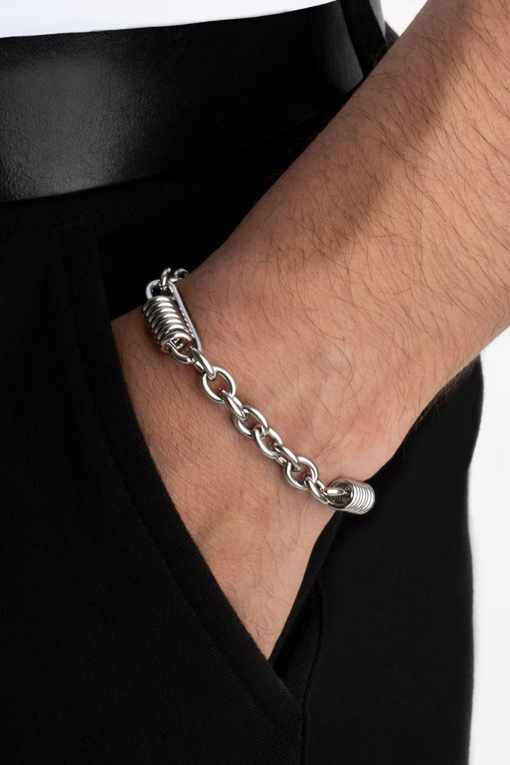 ⁠ Modern Stil Çelik Erkek Bileklik_3}