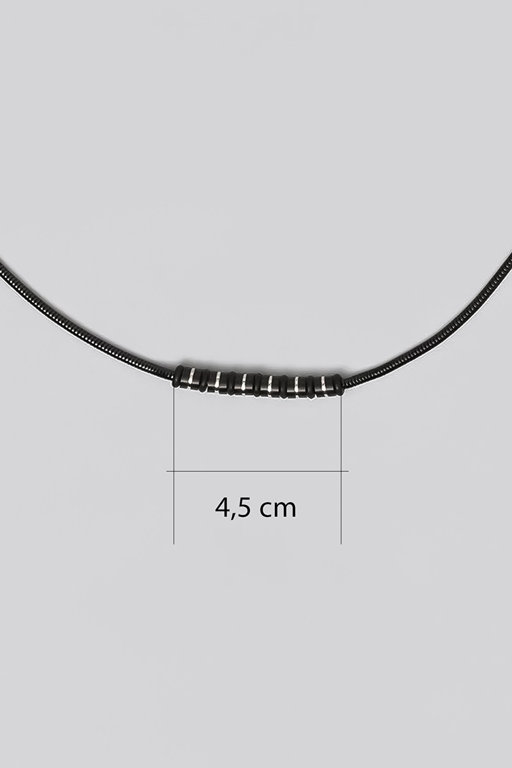 ⁠ Siyah Rodyum Kaplama 66 Cm Çelik Erkek Kolye_1}