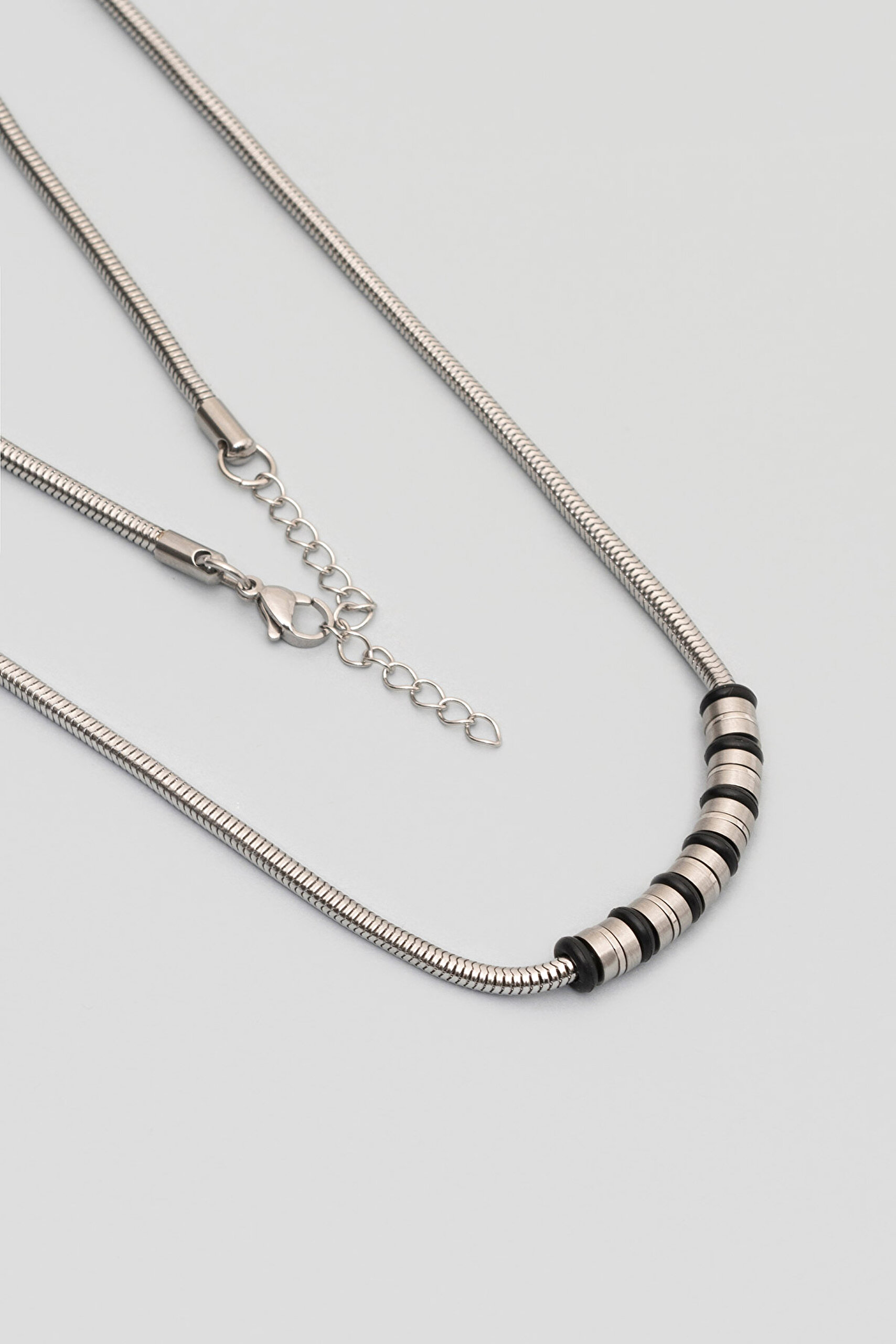 ⁠ Metalik Dizayn Erkek 65 Cm Çelik Kolye_1}