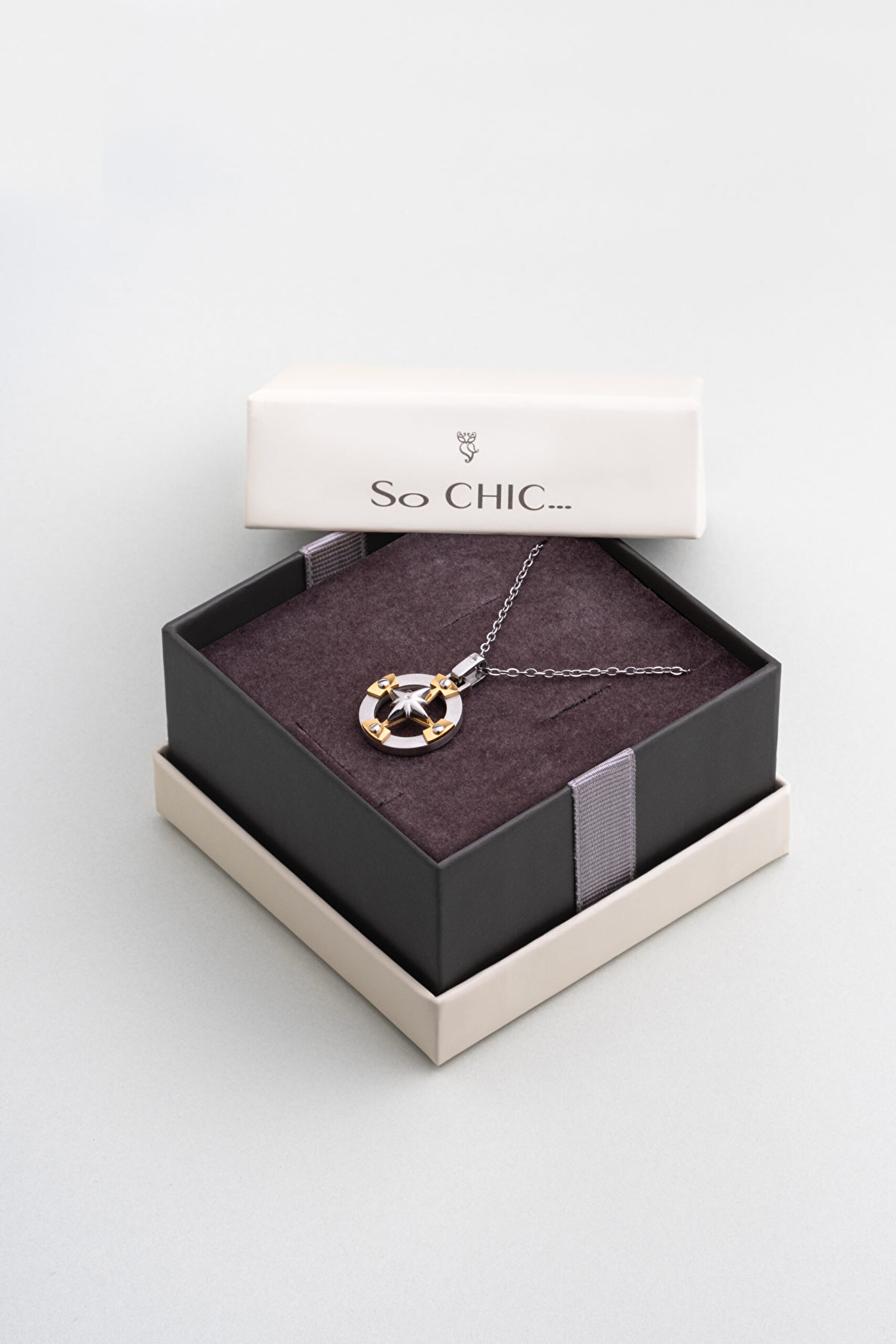 ⁠ Pusula Figürlü 65 Cm Çelik Erkek Kolye_5}