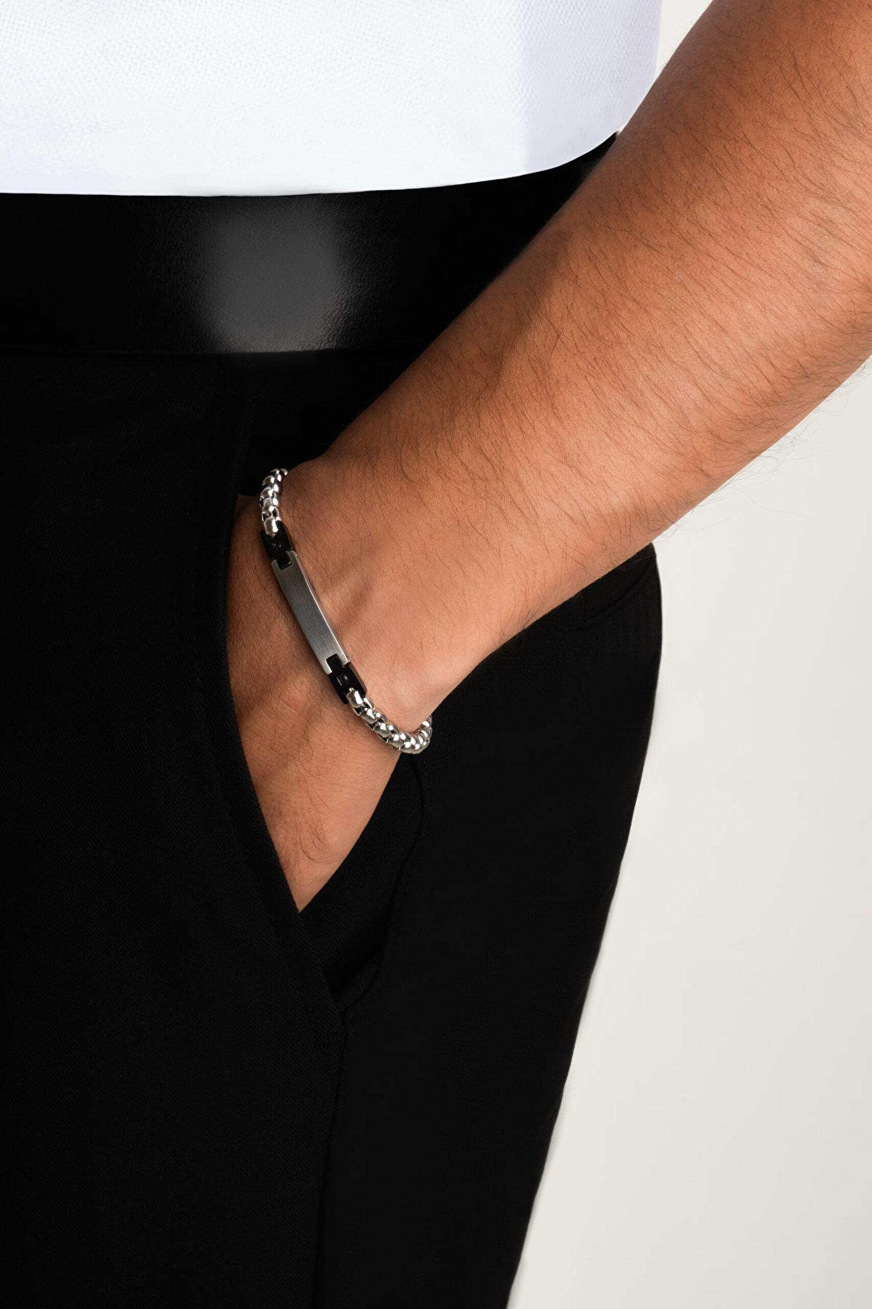 ⁠ Klasik Stil Erkek Çelik Bileklik_3}