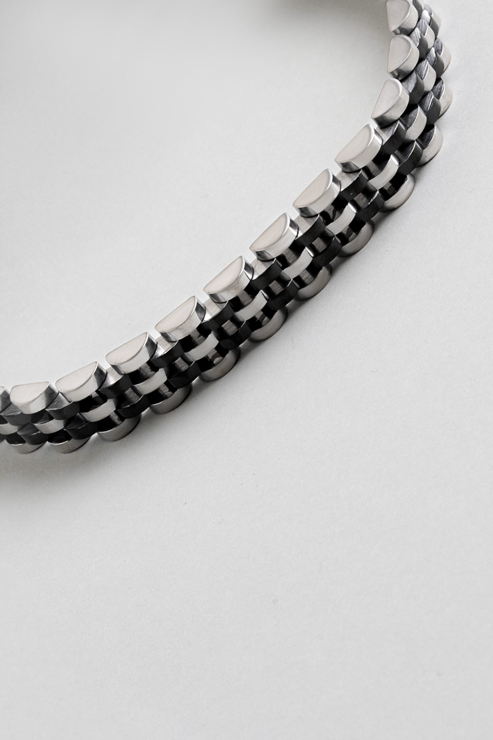 ⁠ İki Renkli Erkek Çelik Zincir Bileklik_4}