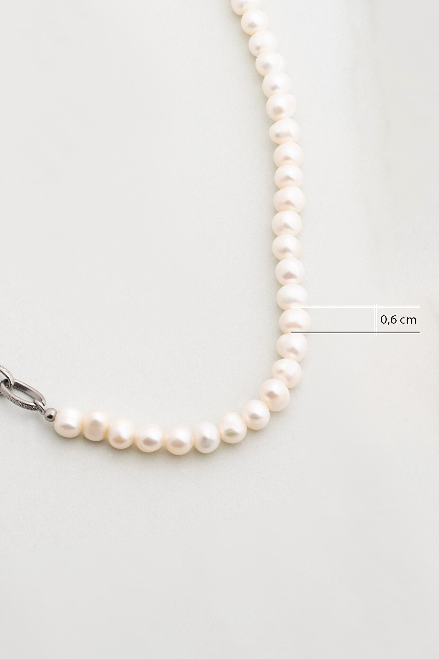 ⁠ Modern Tasarım Erkek 50 Cm Çelik İnci Kolye_1}