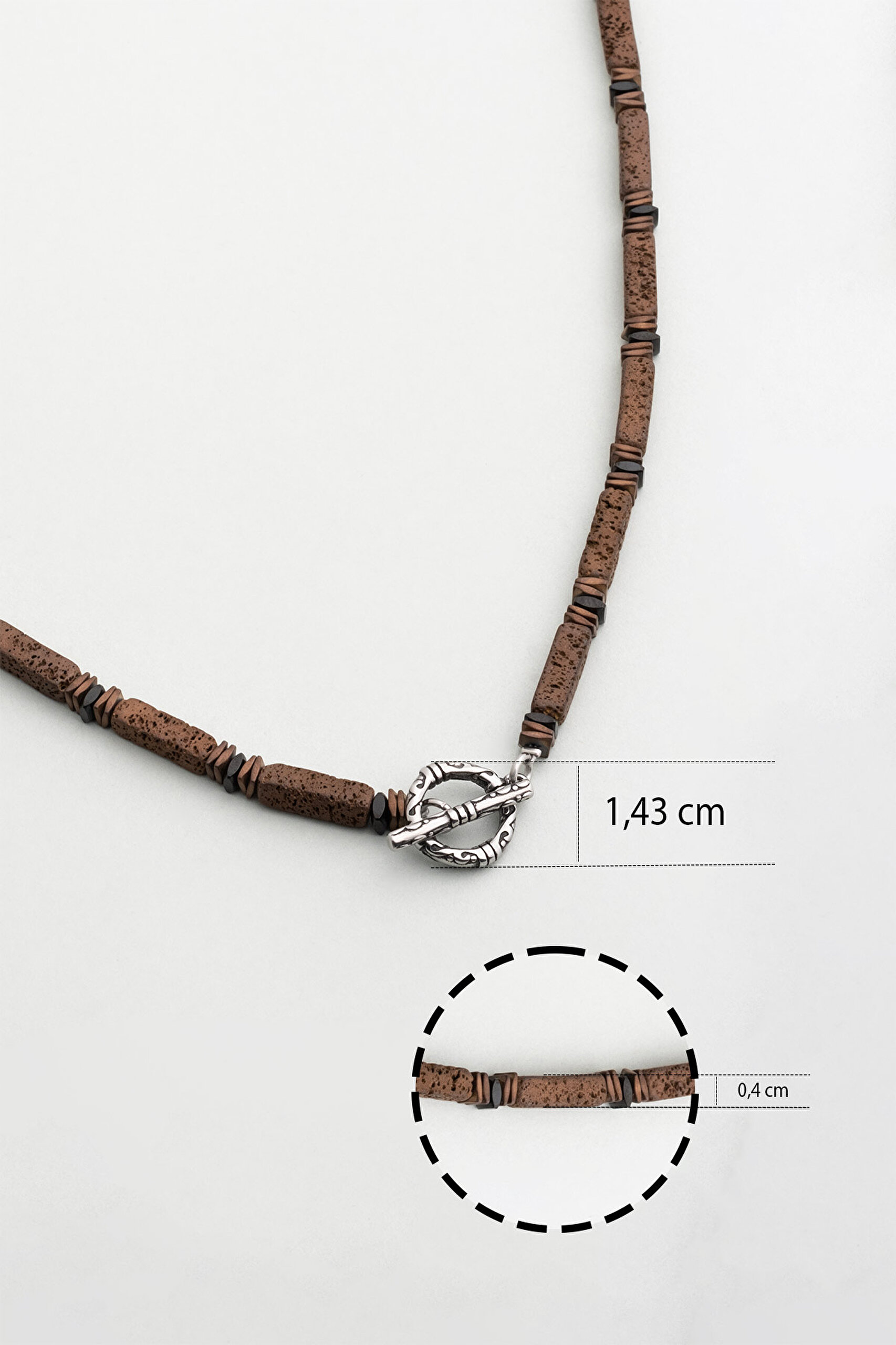 ⁠ Lav Taşlı 50 Cm Çelik Erkek Kolye_2}