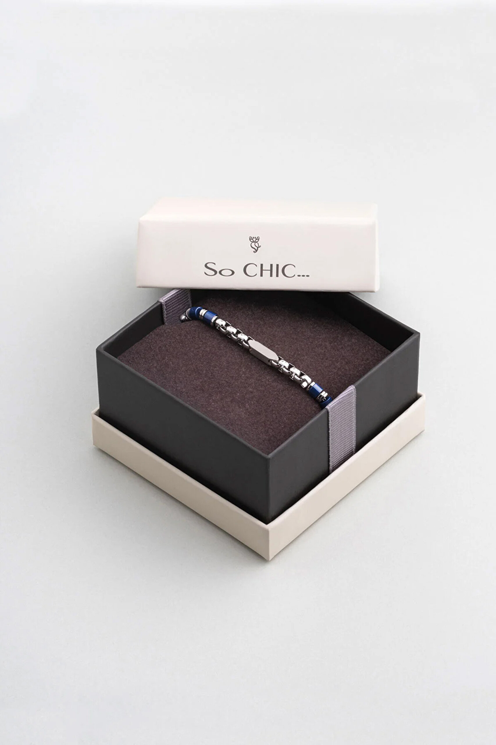 ⁠ Hematit Taşlı Çelik Erkek Bileklik_5}