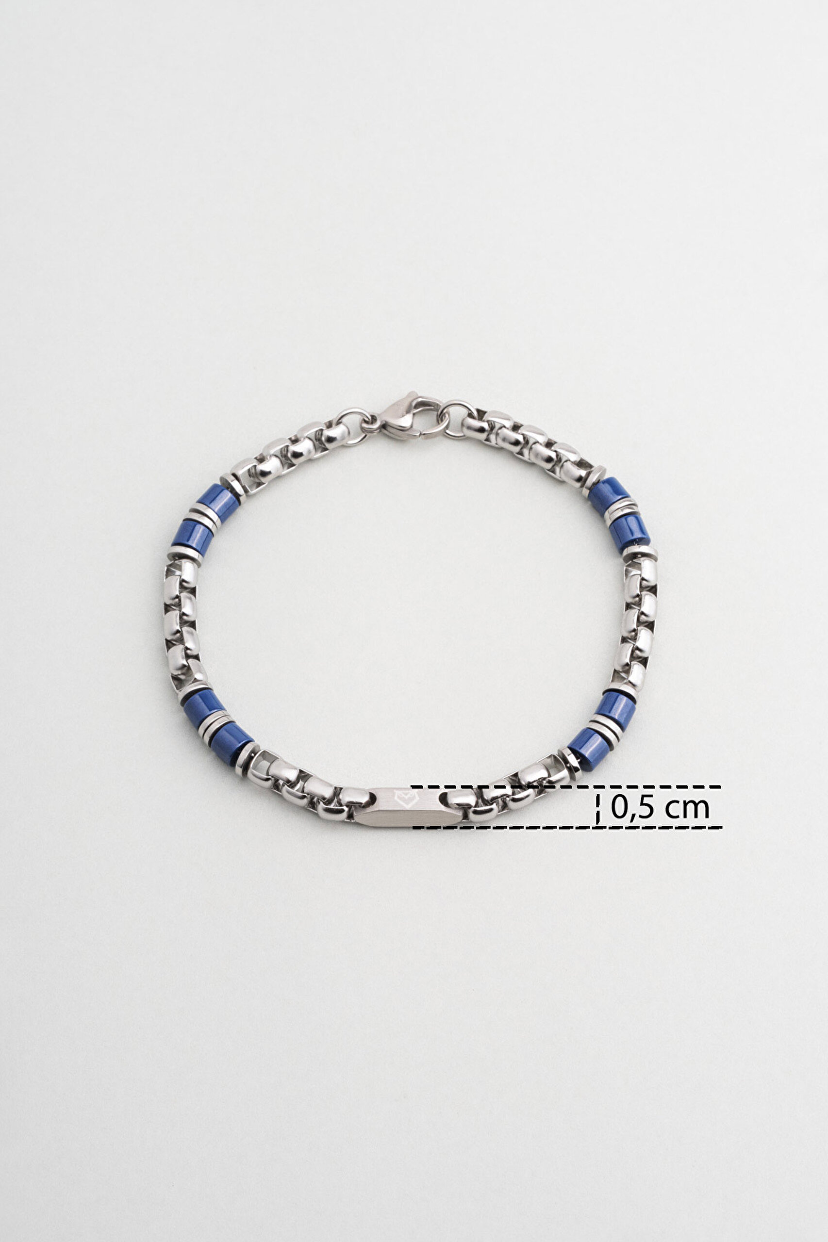 ⁠ Hematit Taşlı Çelik Erkek Bileklik_2}