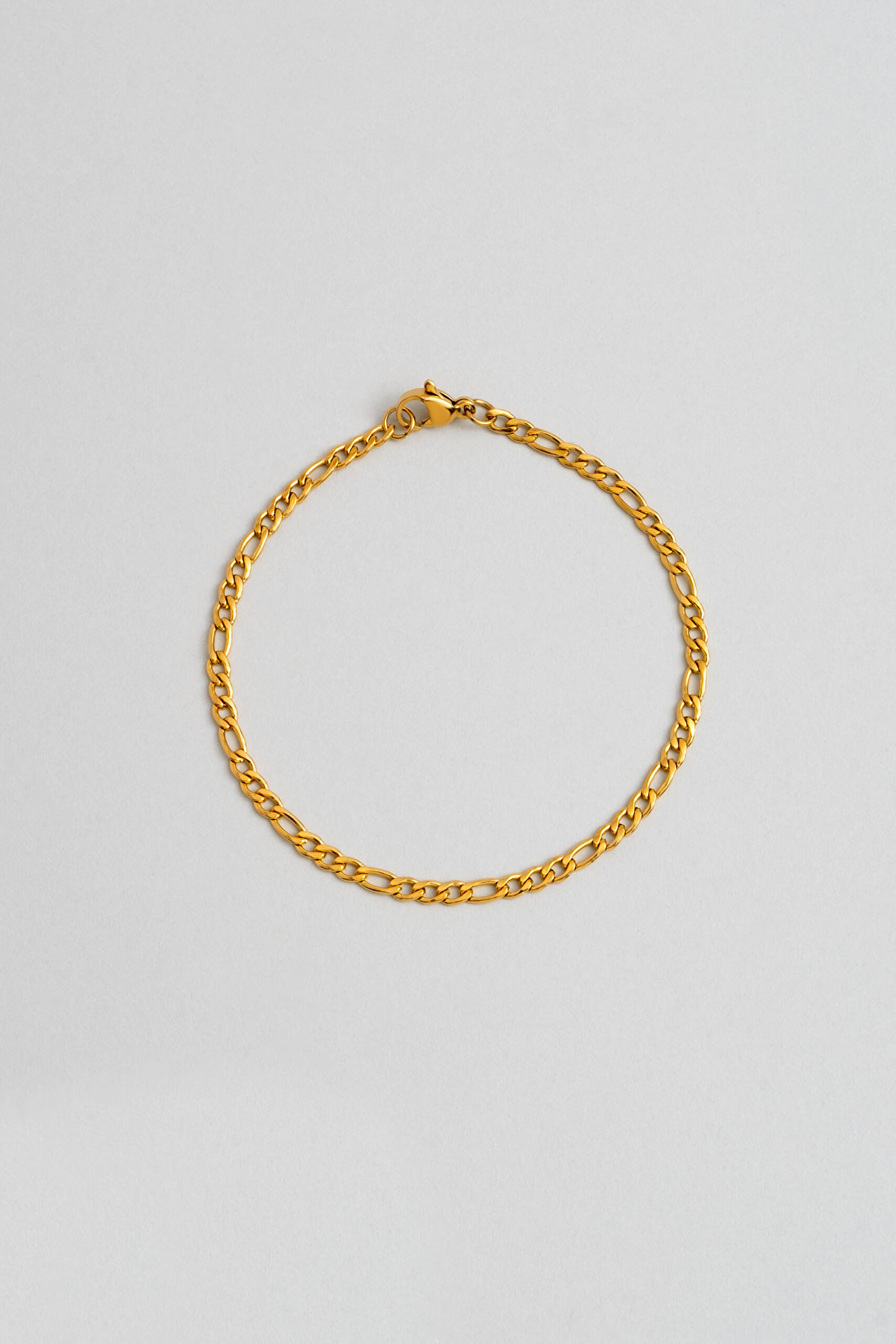 ⁠ Klasik Sarı Kaplama Çelik Erkek Bileklik_0}