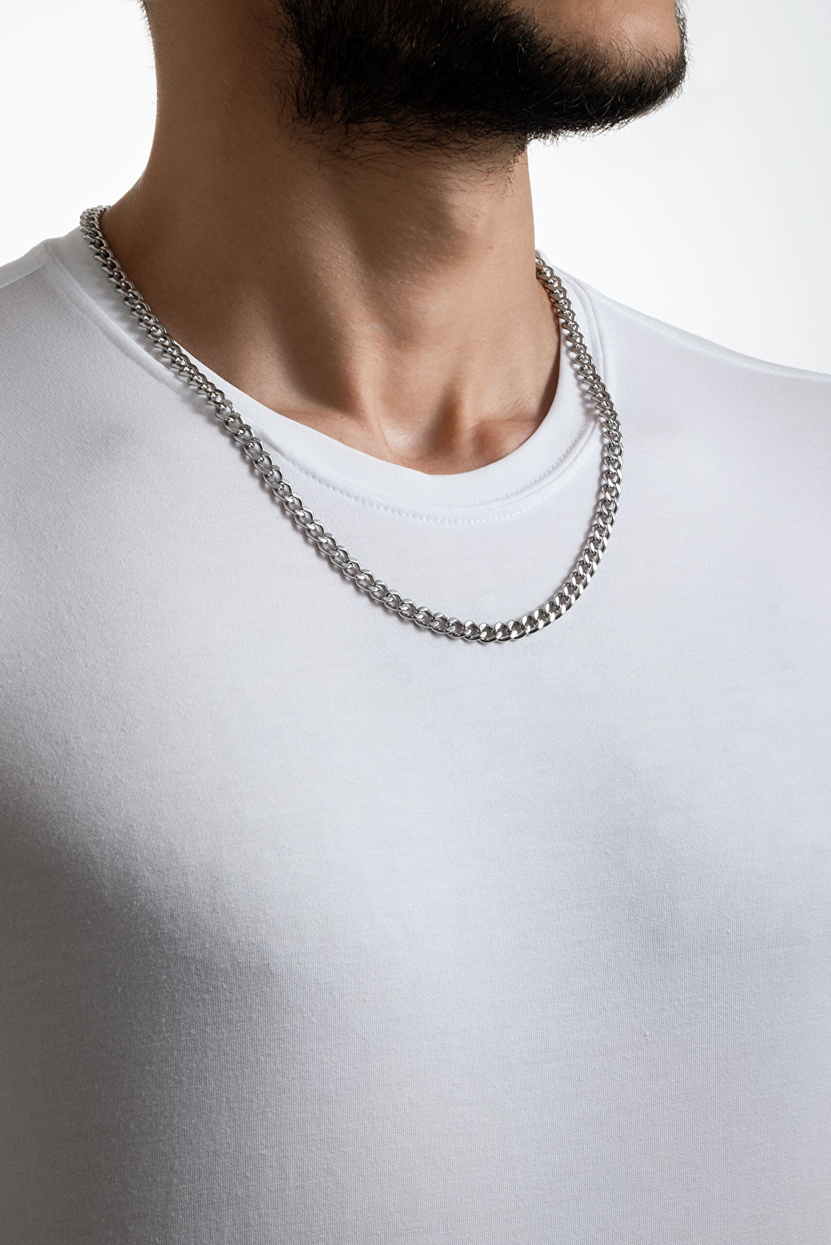 ⁠ Örgü Model Çelik Erkek Kolye_2}