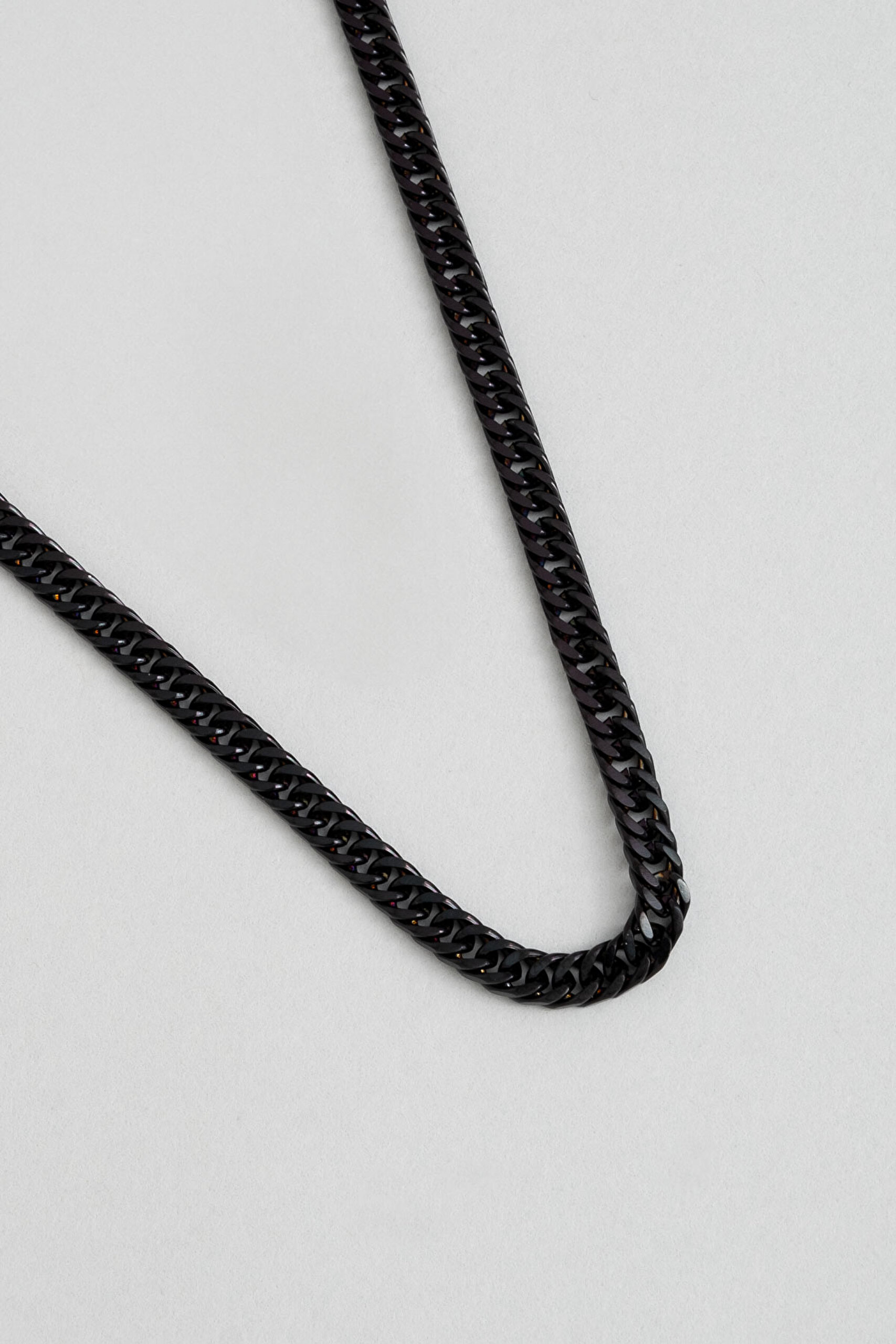 ⁠ Asil Siyah Rodyum Kaplama 65 Cm Çelik Erkek Kolye_1}
