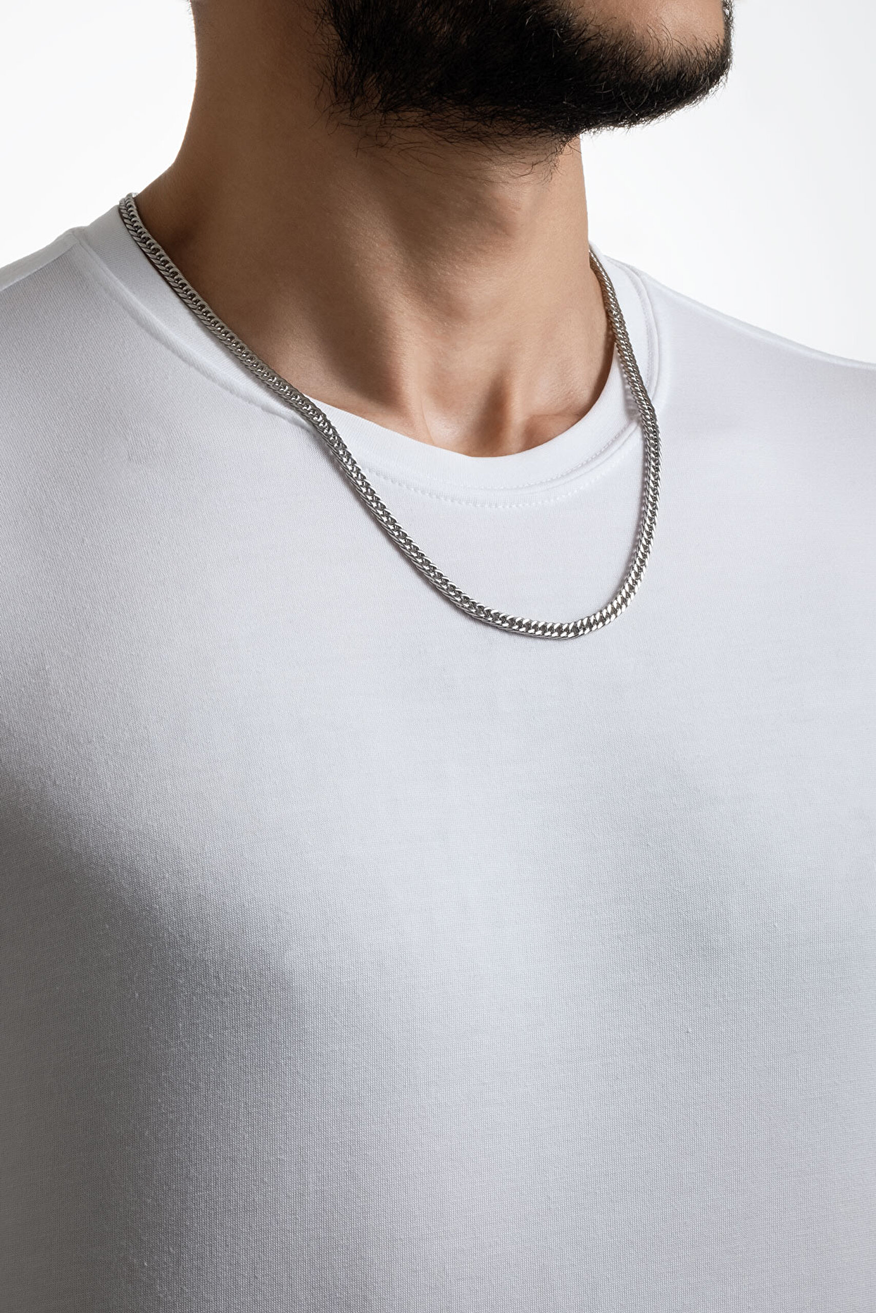 ⁠ Örgü Model Çelik Erkek Kolye_3}