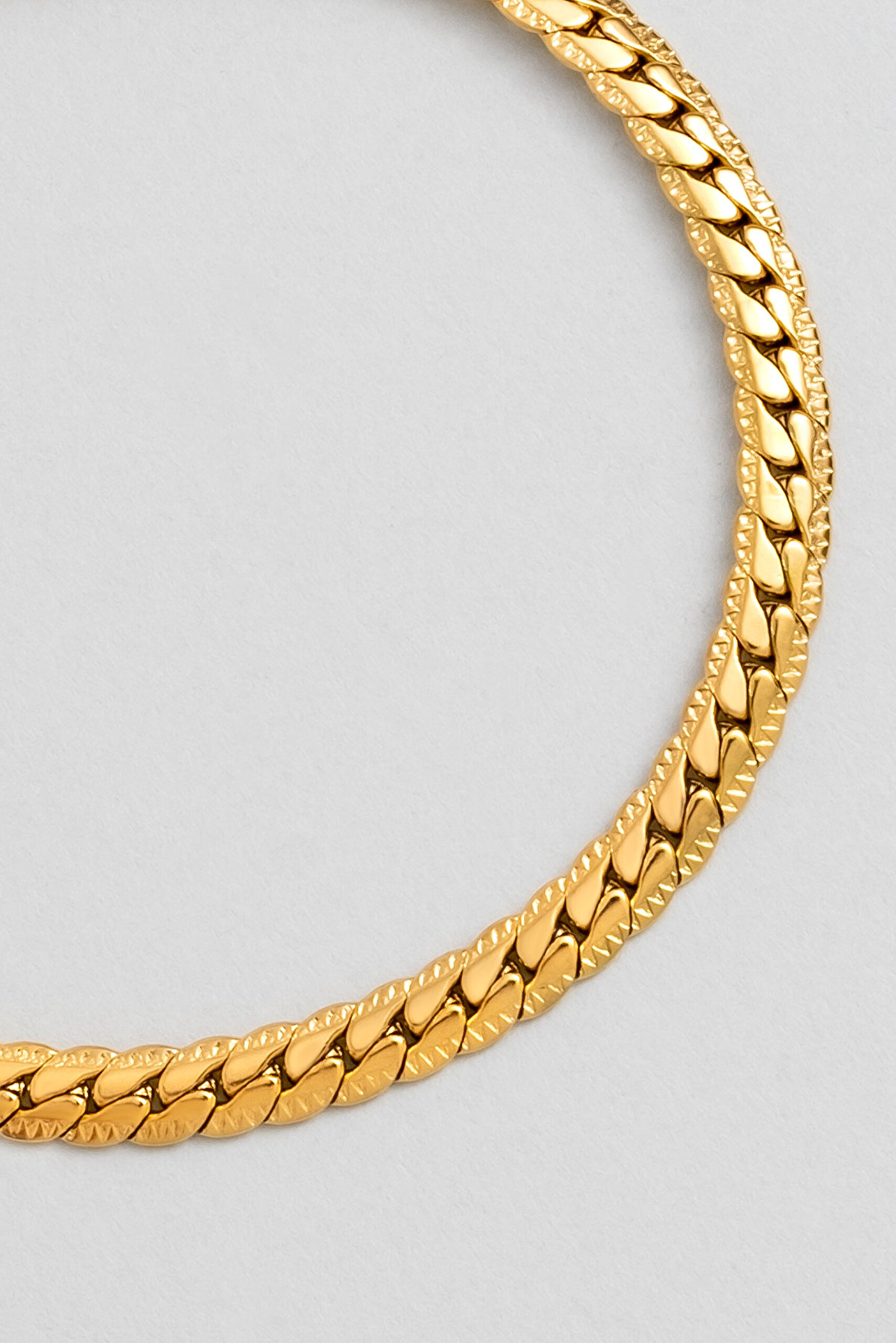 ⁠ Örgü Model Sarı Kaplama Çelik Erkek Bileklik_1}