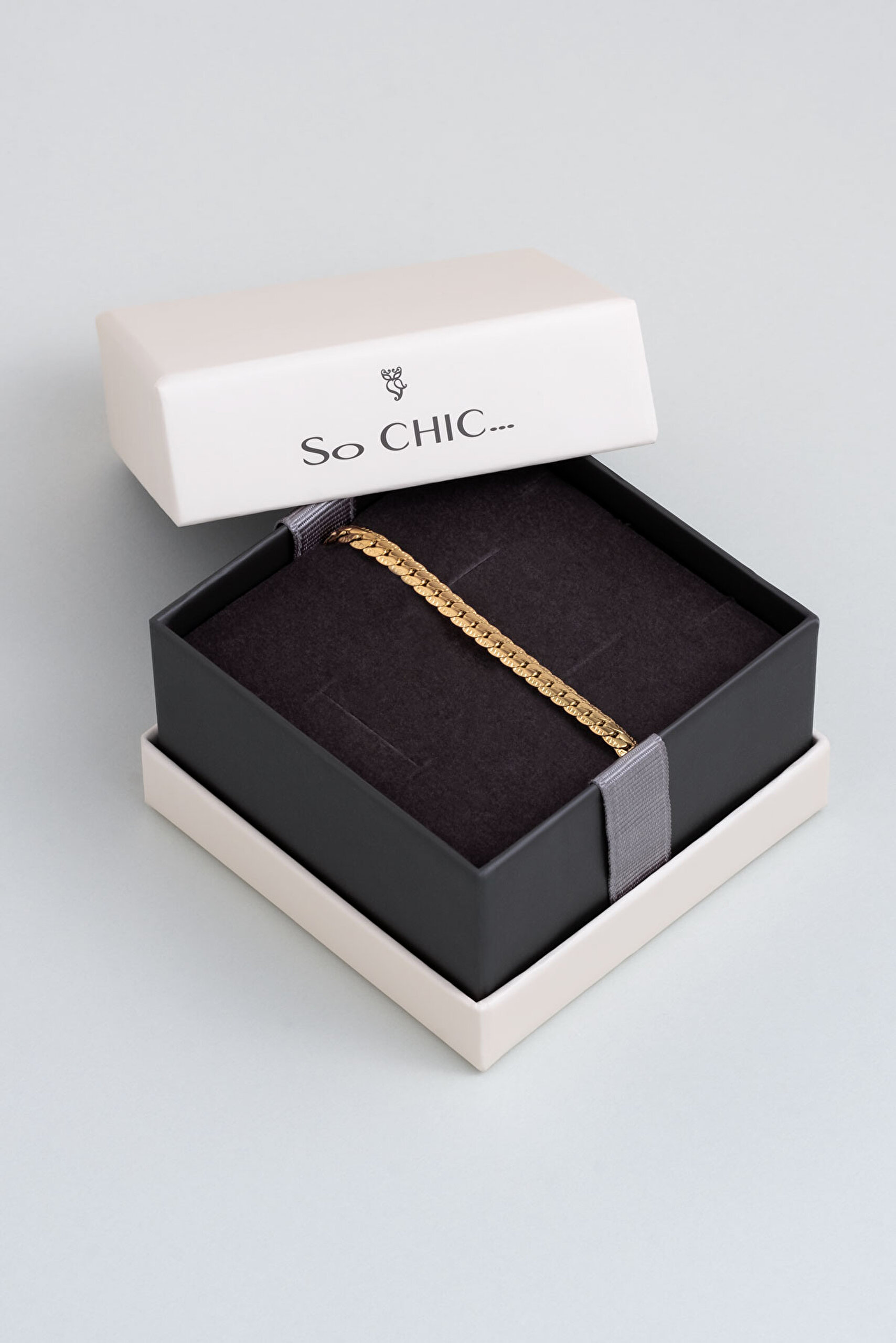 ⁠ Örgü Model Sarı Kaplama Çelik Erkek Bileklik_4}