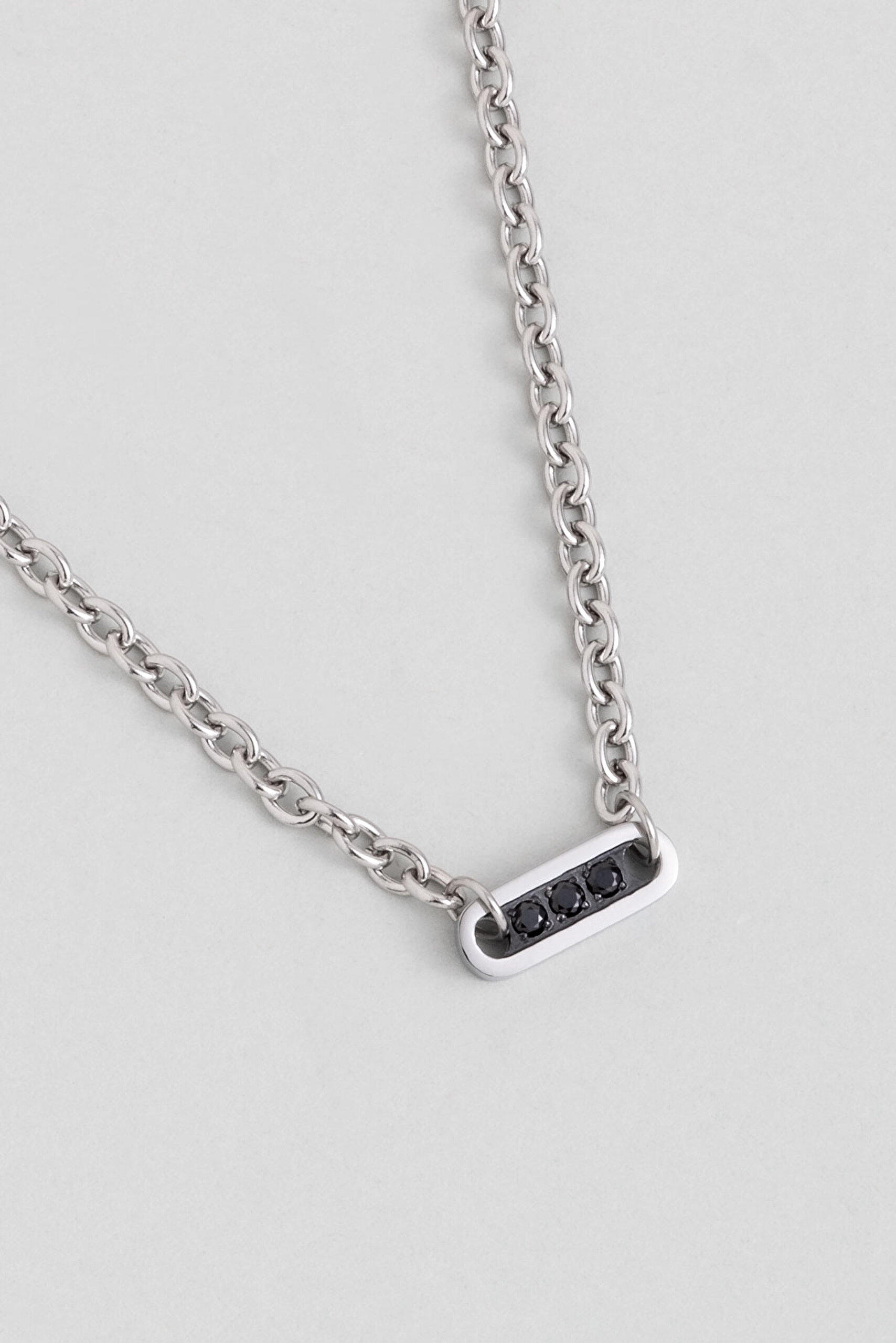 ⁠ Zirkon Taş Detaylı 55 Cm Çelik Erkek Kolye_1}