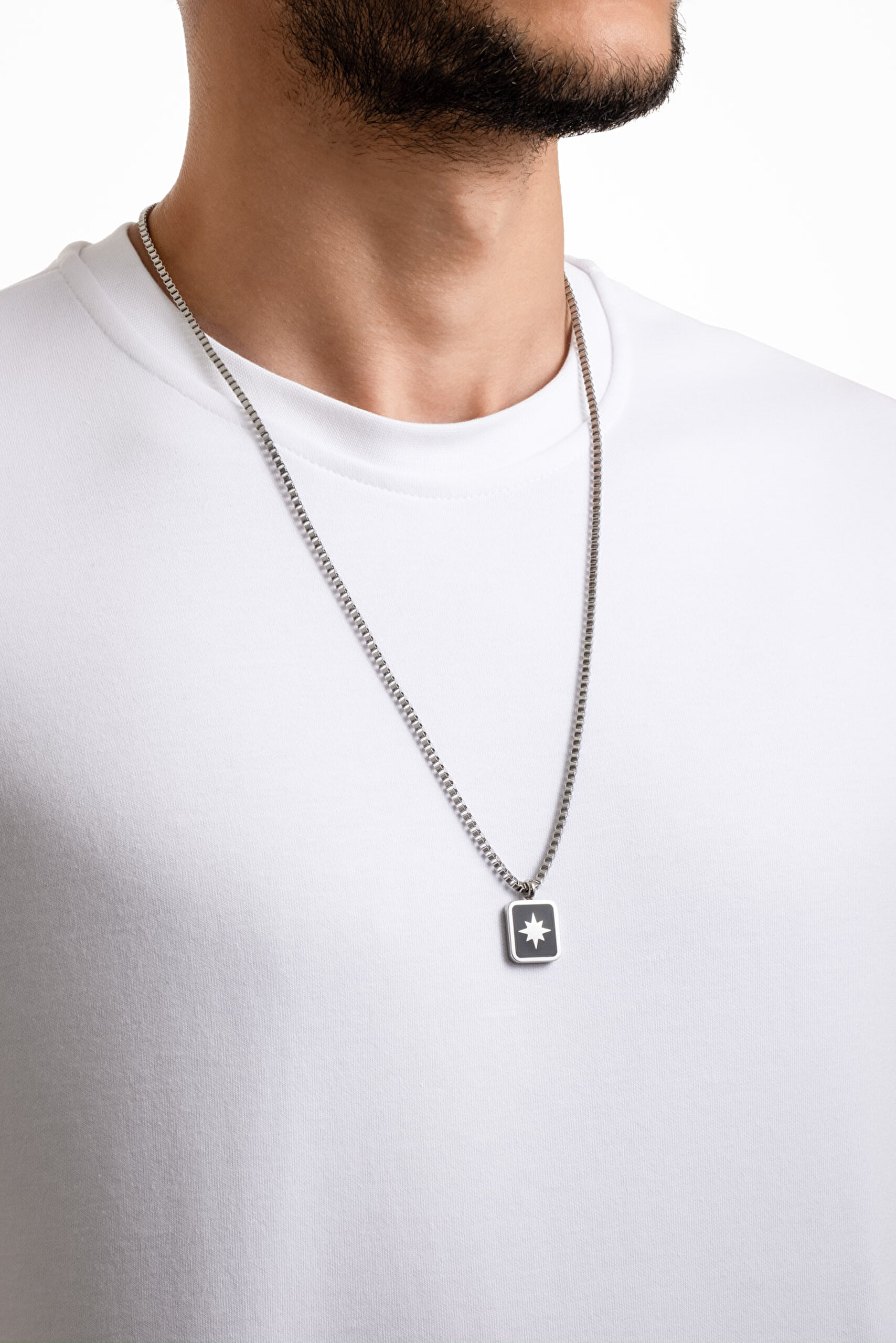 ⁠ Yol Gösterici Çelik Erkek Kolye_2}