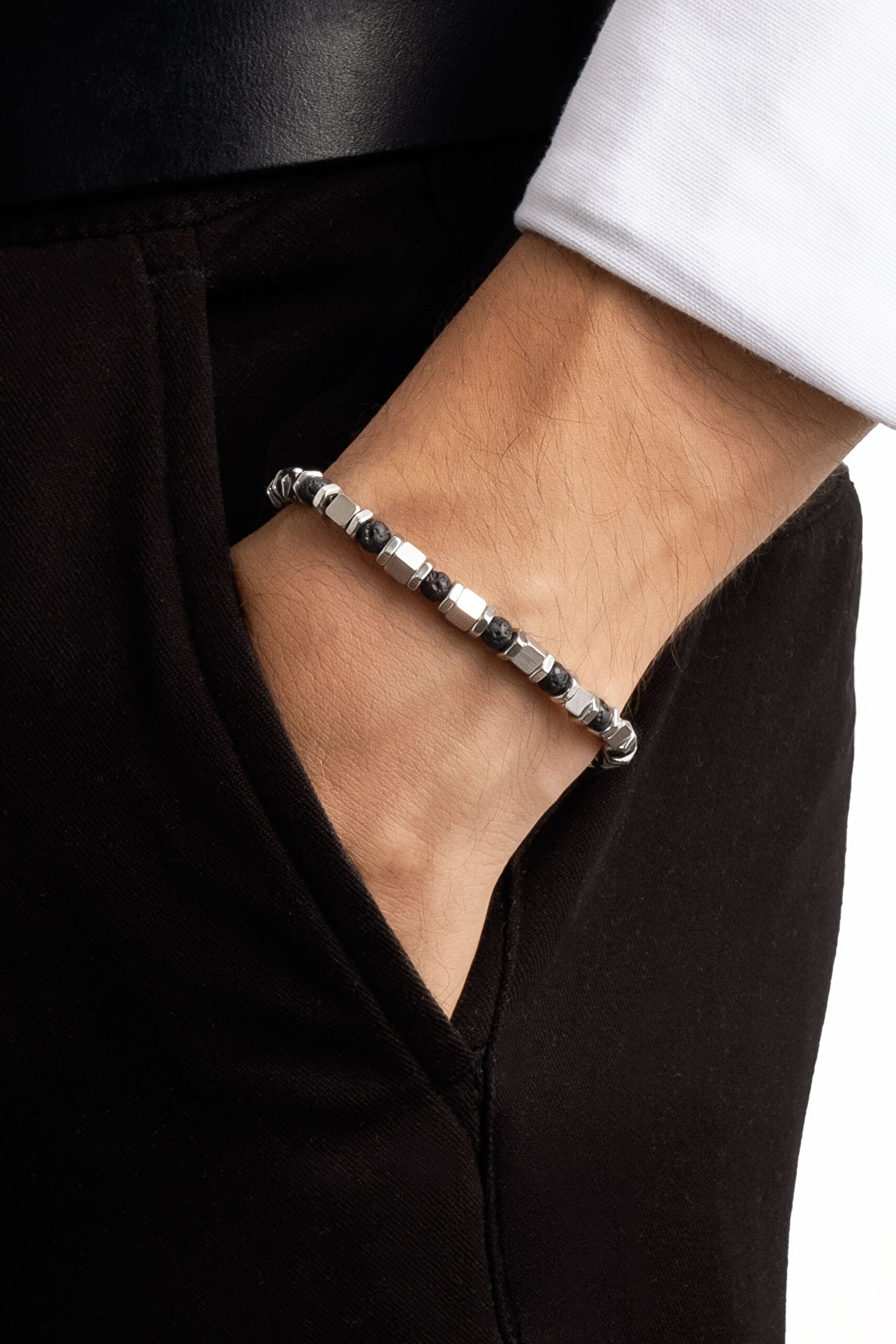 ⁠ Lav Taşlı 21 Cm Çelik Erkek Bileklik_3}